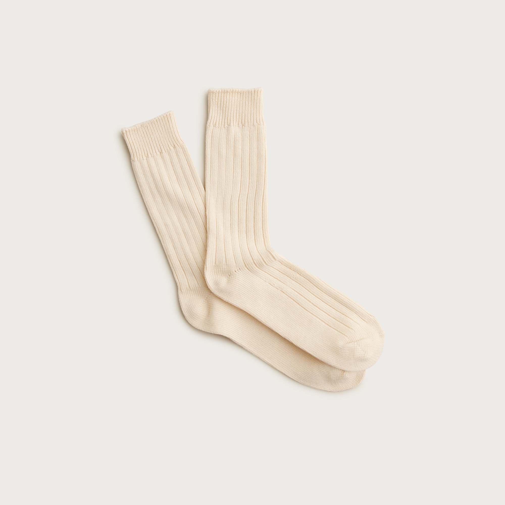 Ribbed cotton-blend socks