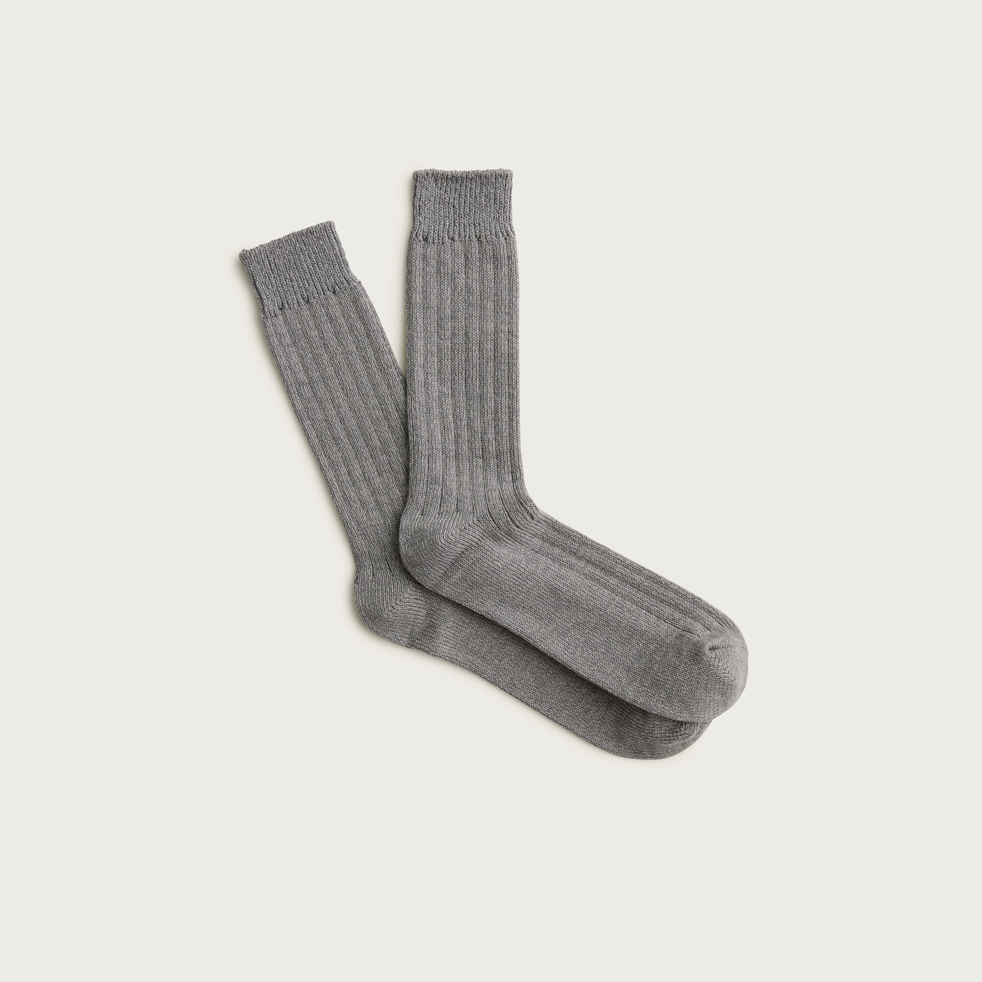 Ribbed cotton-blend socks