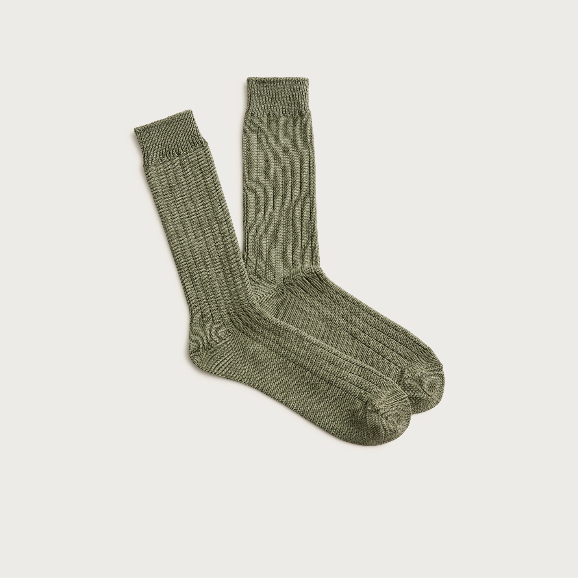 Ribbed cotton-blend socks