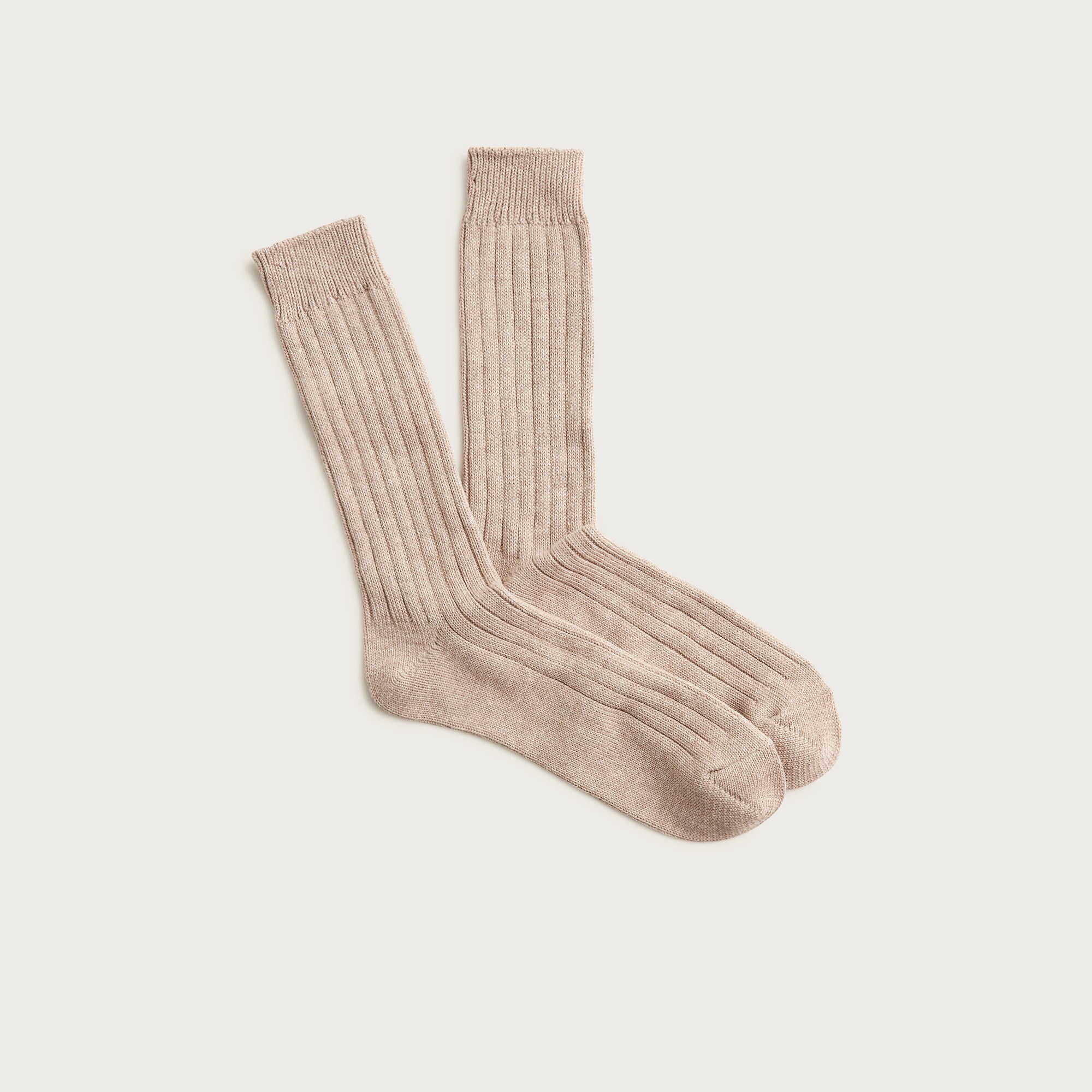 Ribbed cotton-blend socks