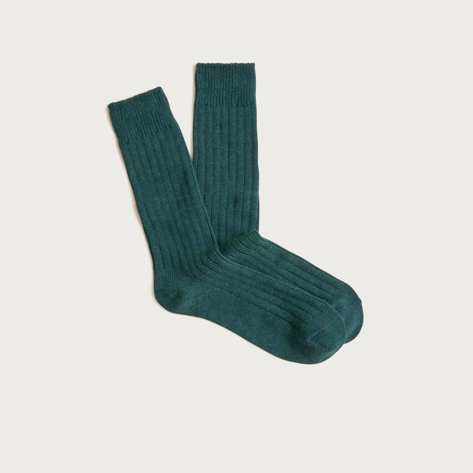 Ribbed cotton-blend socks