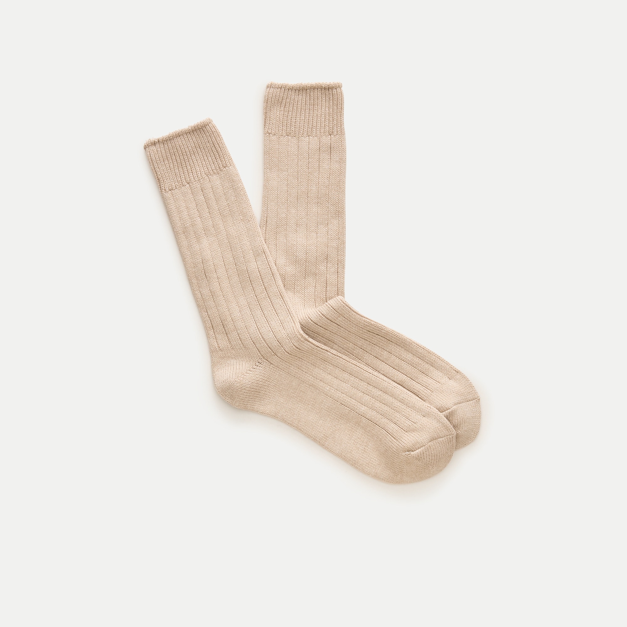 Ribbed cotton-blend socks