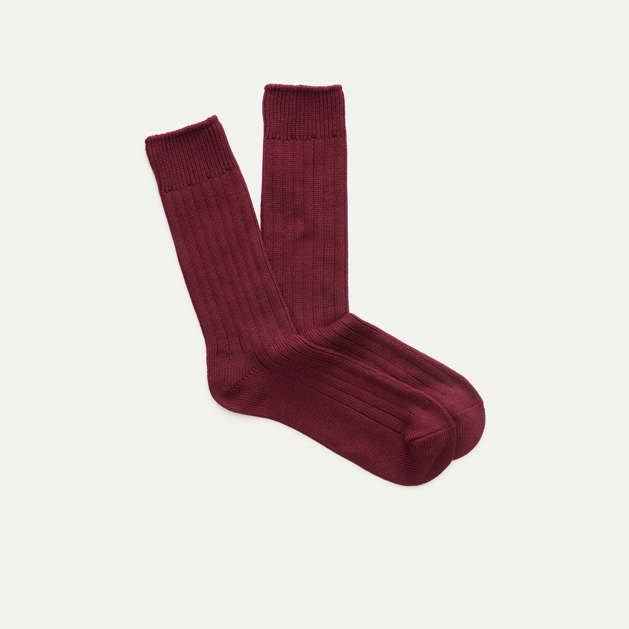 Ribbed cotton-blend socks