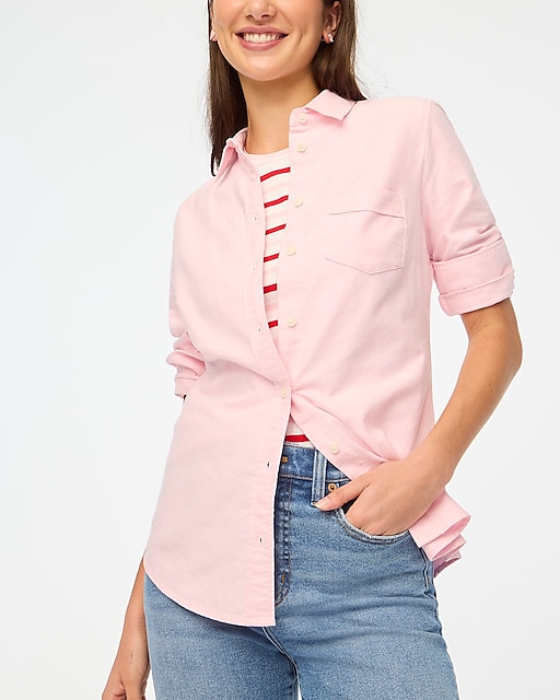womens Petite button-up oxford shirt in signature fit