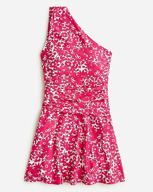  Ruched V-neck swim dress in blushing meadow