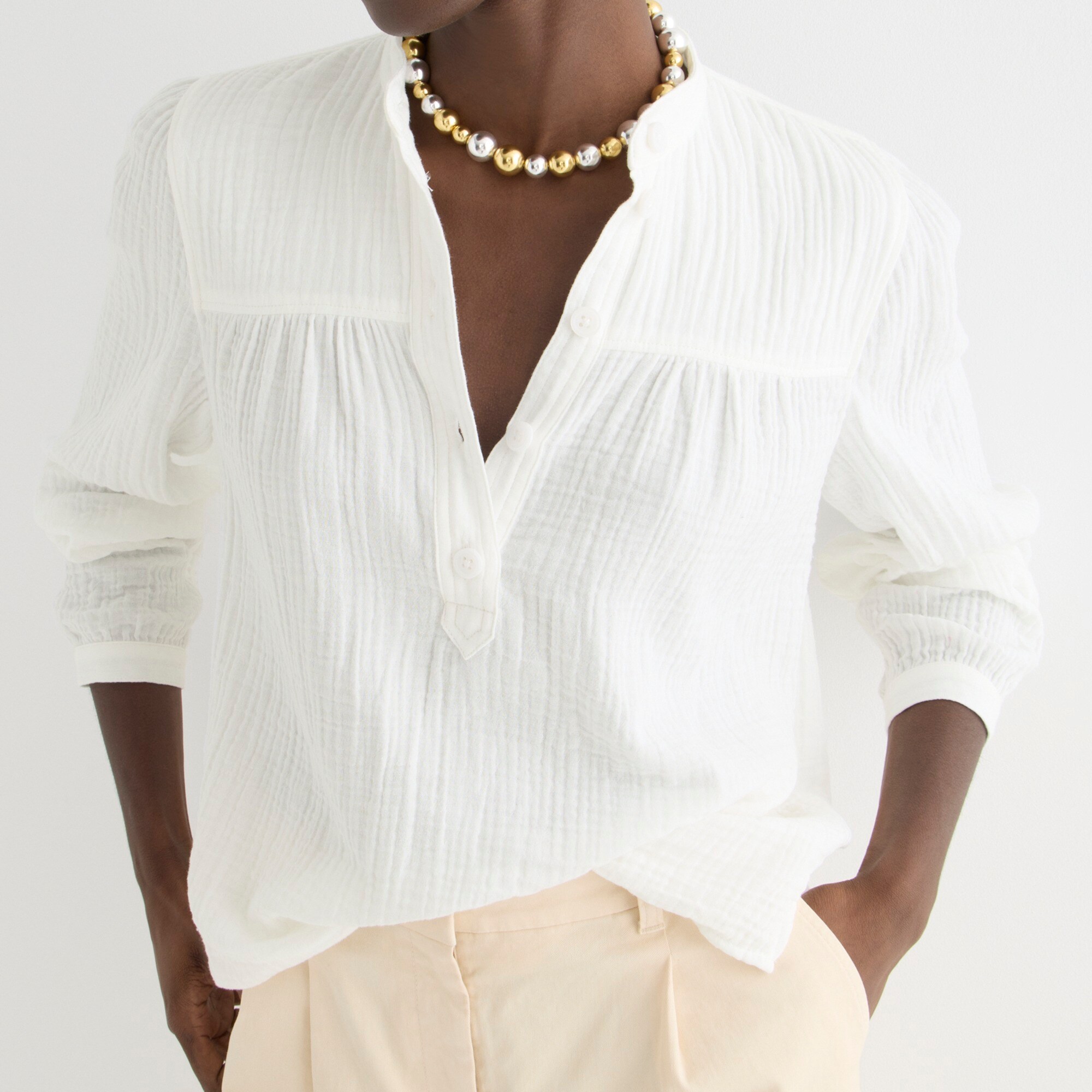 Fresco top in soft gauze
