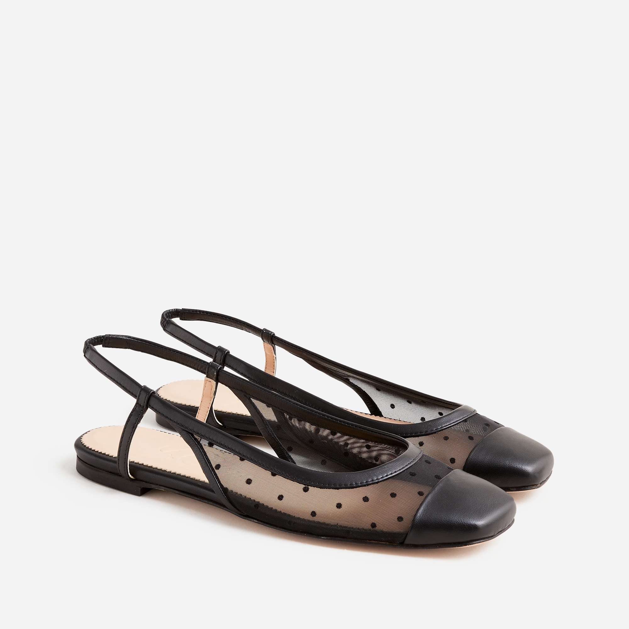 Anya slingback flats with Swiss-dot