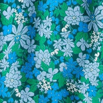 Ruffle-trim short-sleeve top in hyacinth fields KELLY GREEN ruffle-trim short-sleeve top in hyacinth fields for women