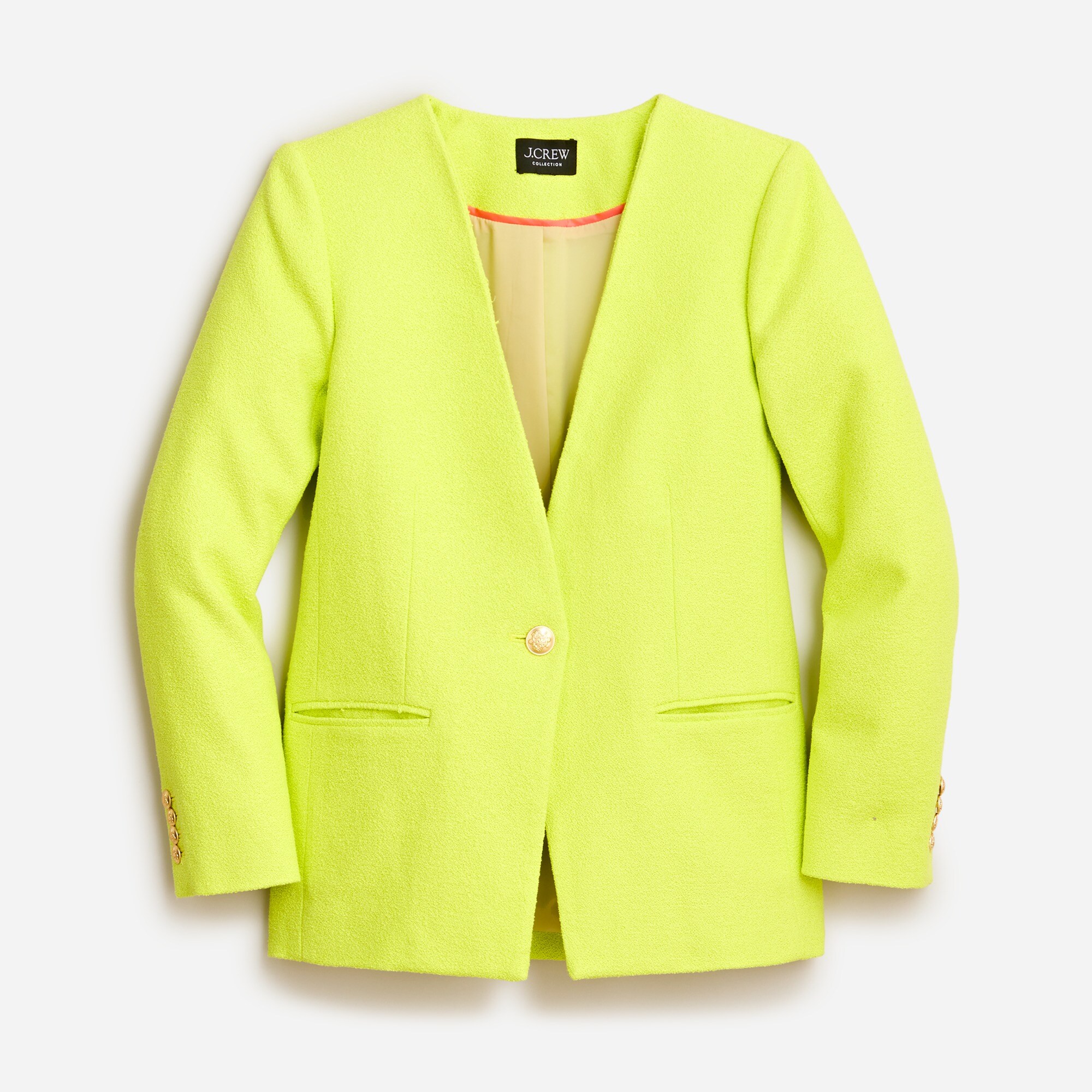 Collection Alfie collarless blazer in cotton-blend boucl&eacute;