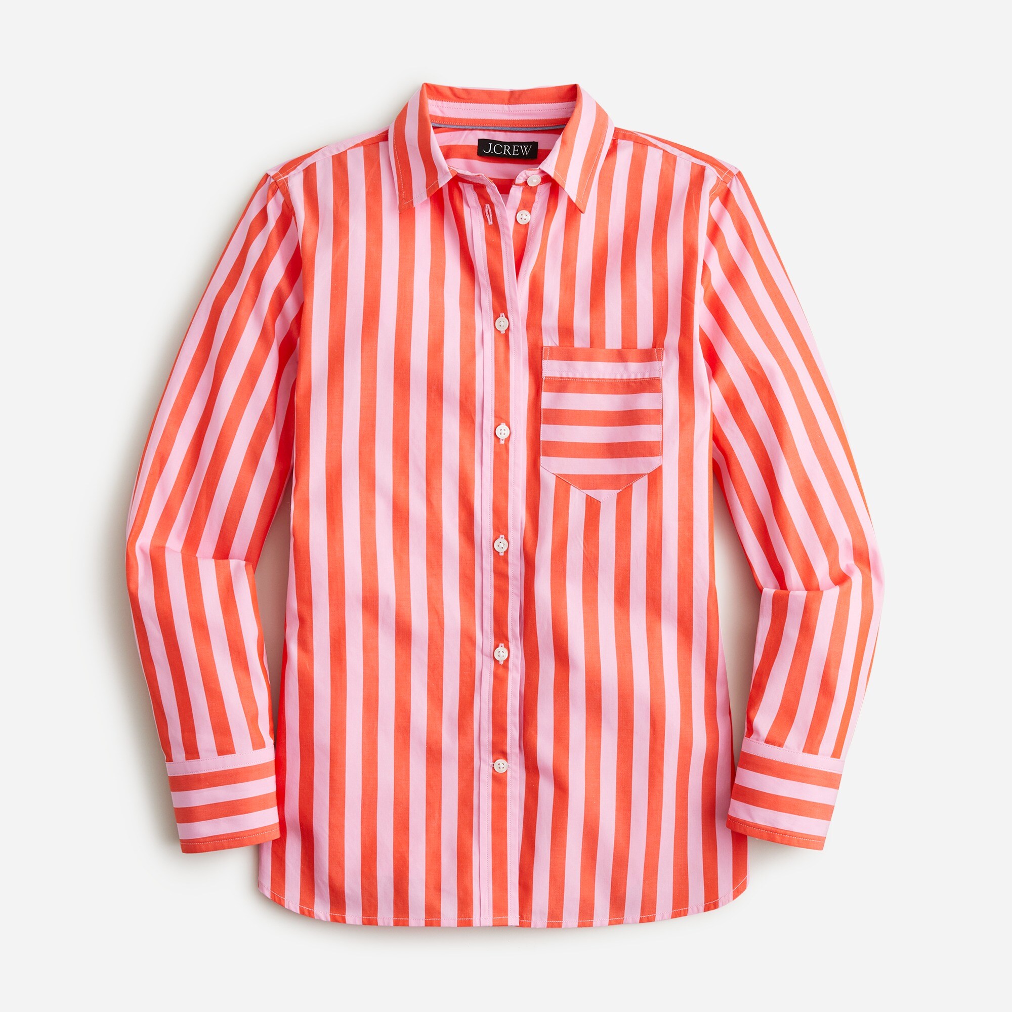 Classic-fit cotton poplin shirt in stripe