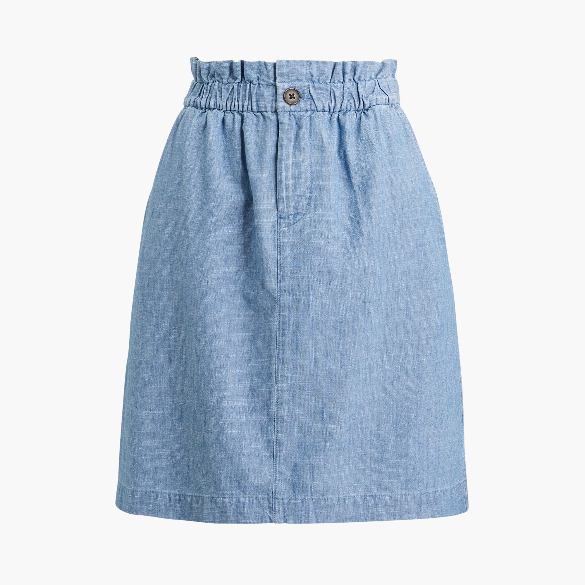 Chambray paper-bag mini skirt