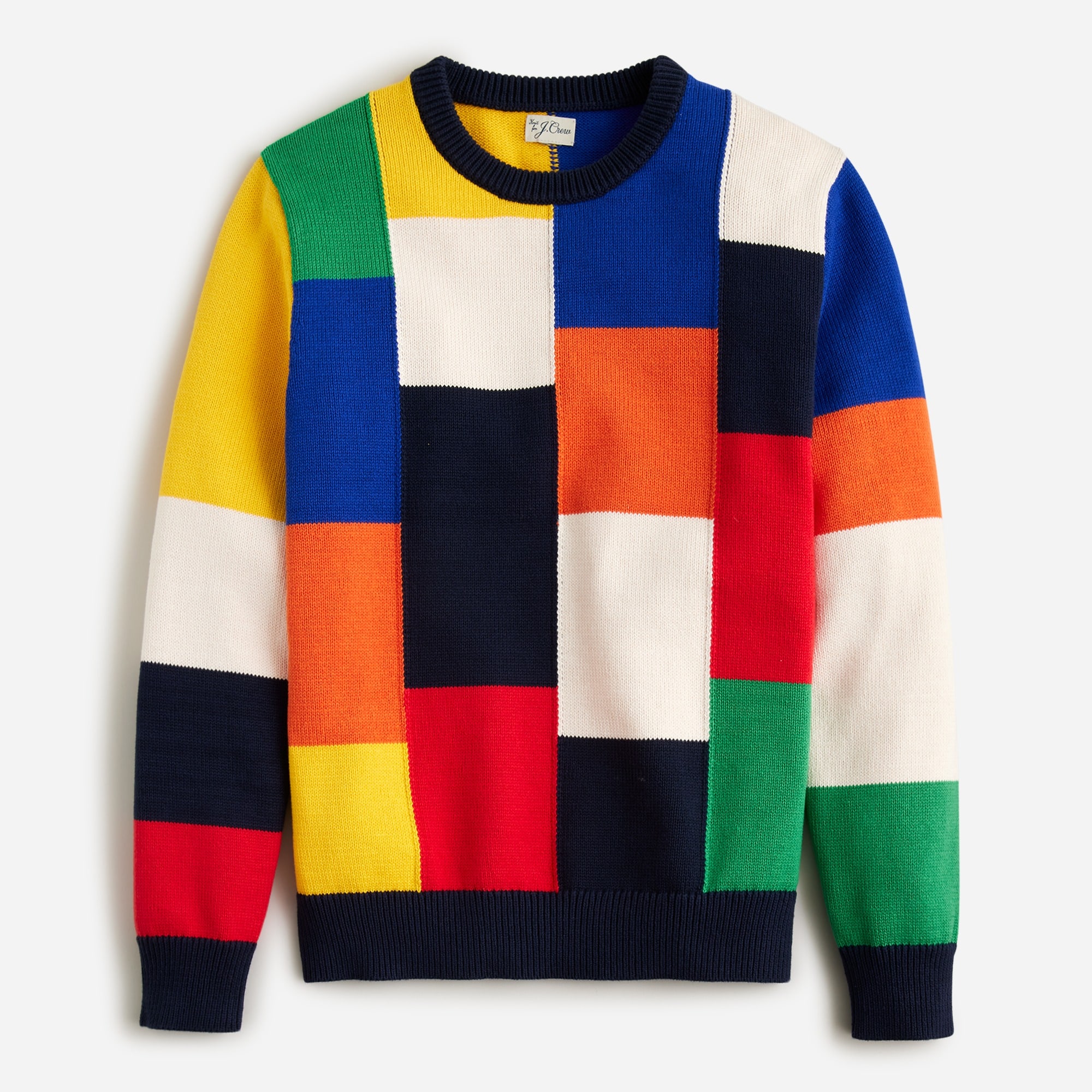 J.Crew Heritage Cotton Sweater In Patchwork For Men