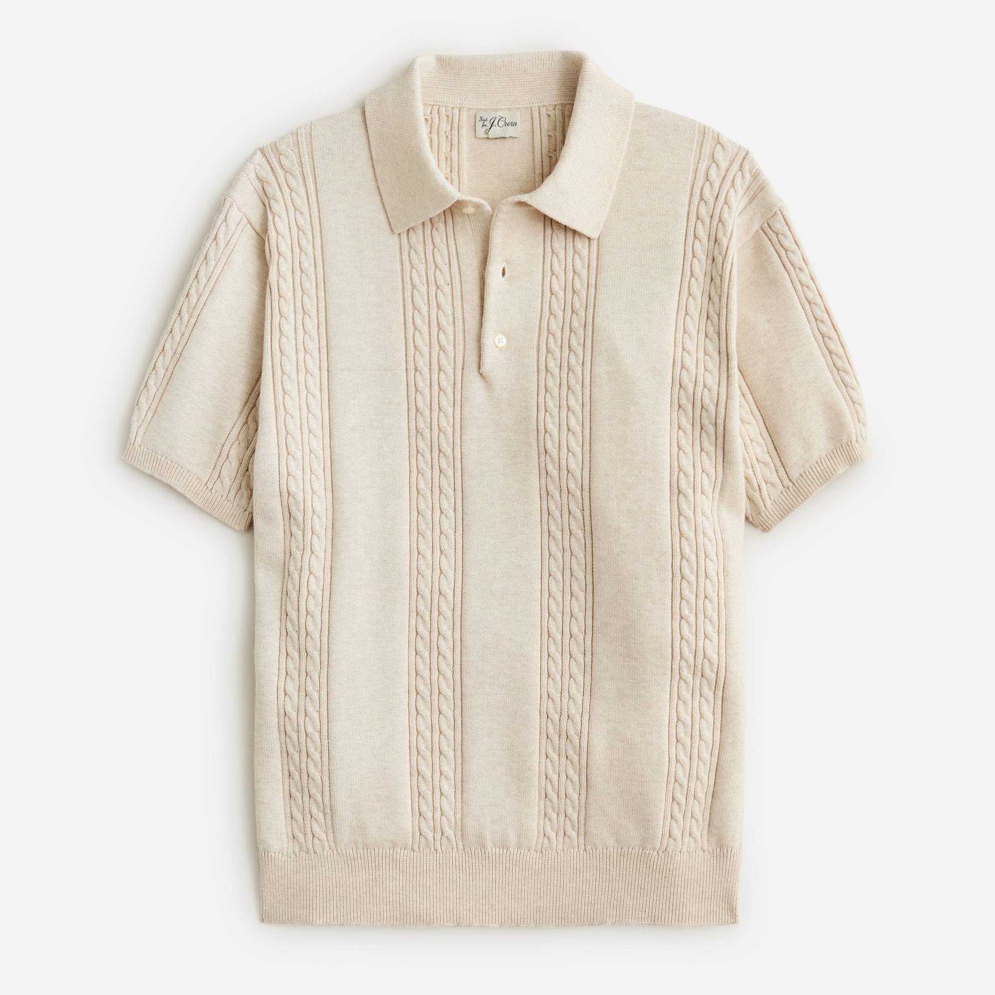J.Crew Short sleeve Cotton Cable knit Cardigan Sweater polo For Men