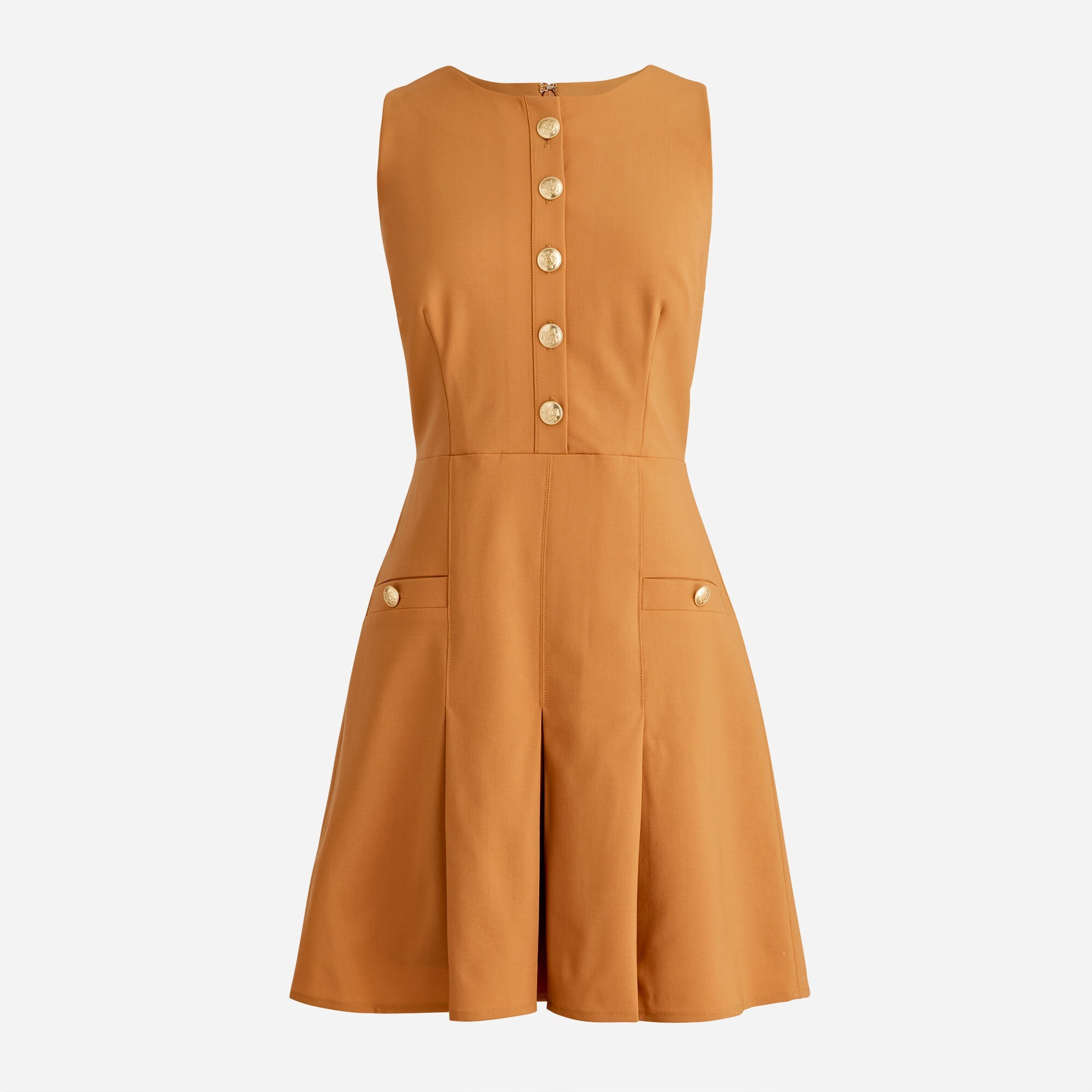 Pleated mini dress in Italian bi-stretch wool blend