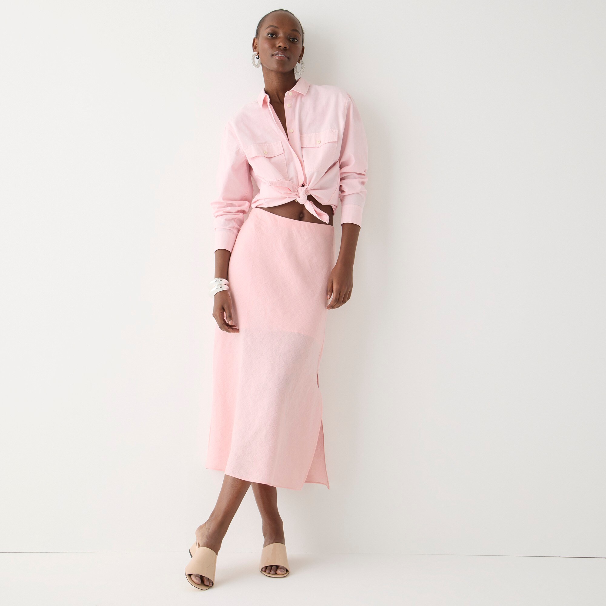 womens Gwyneth slip skirt in linen
