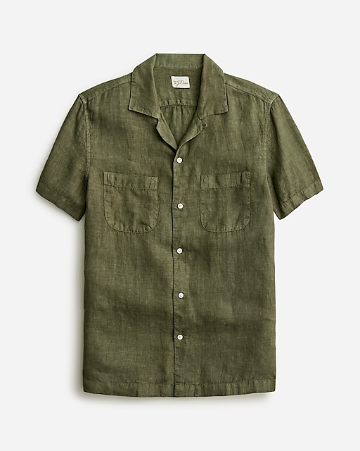 mens Short-sleeve Baird McNutt Irish linen camp-collar shirt