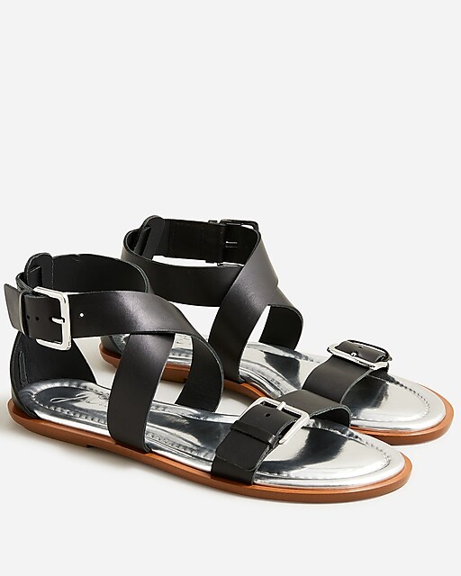 womens Sorrento made-in-Italy cross-strap sandals in leather