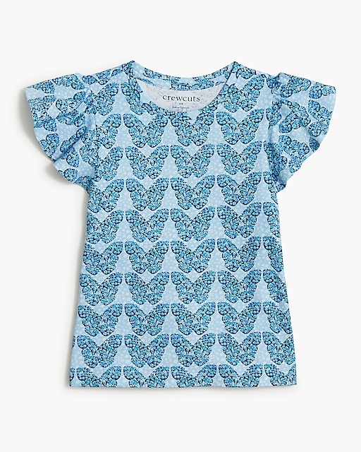  Girls&apos; butterfly ruffle-sleeve top