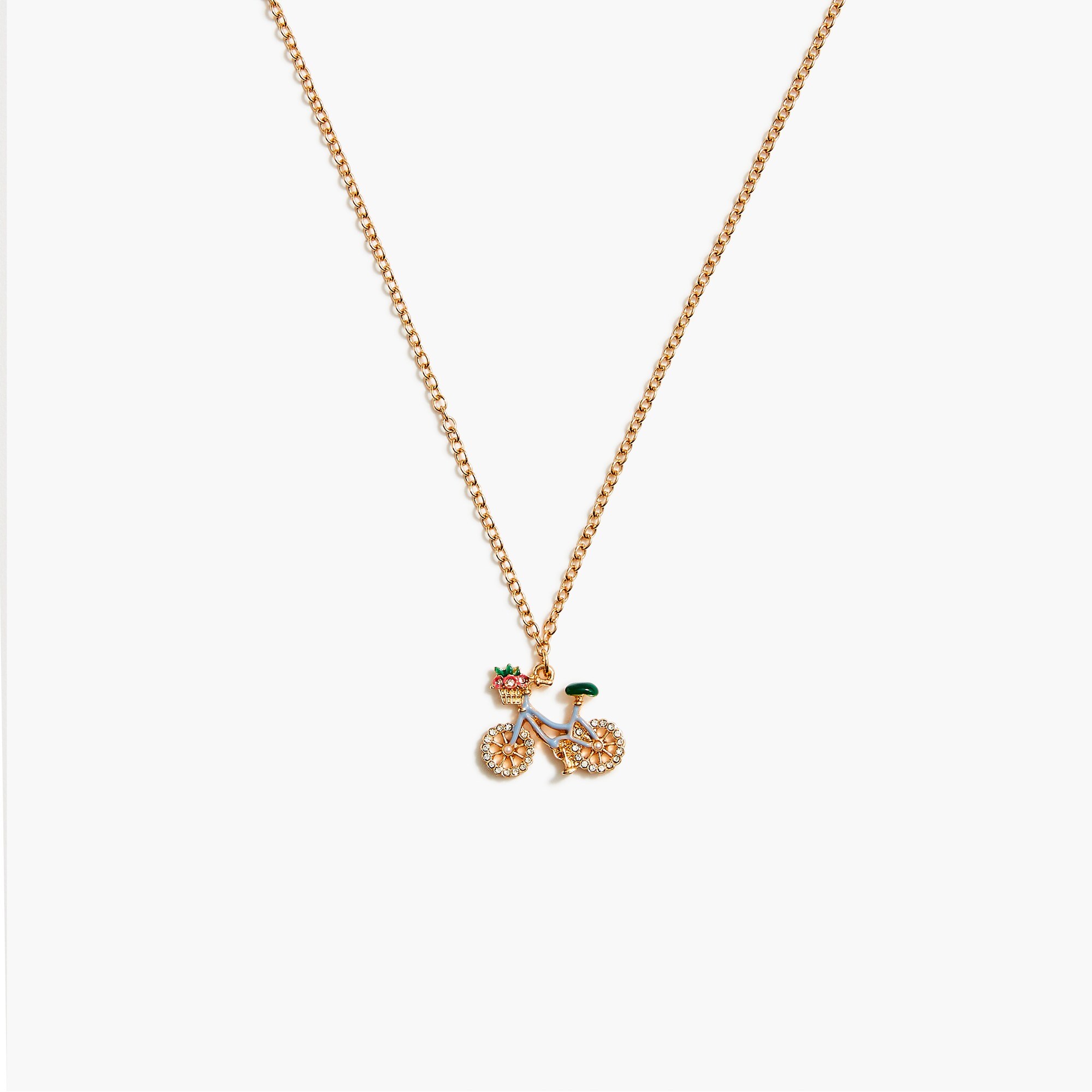 factory: girls&apos; bicycle pendant necklace for girls, right side, view zoomed