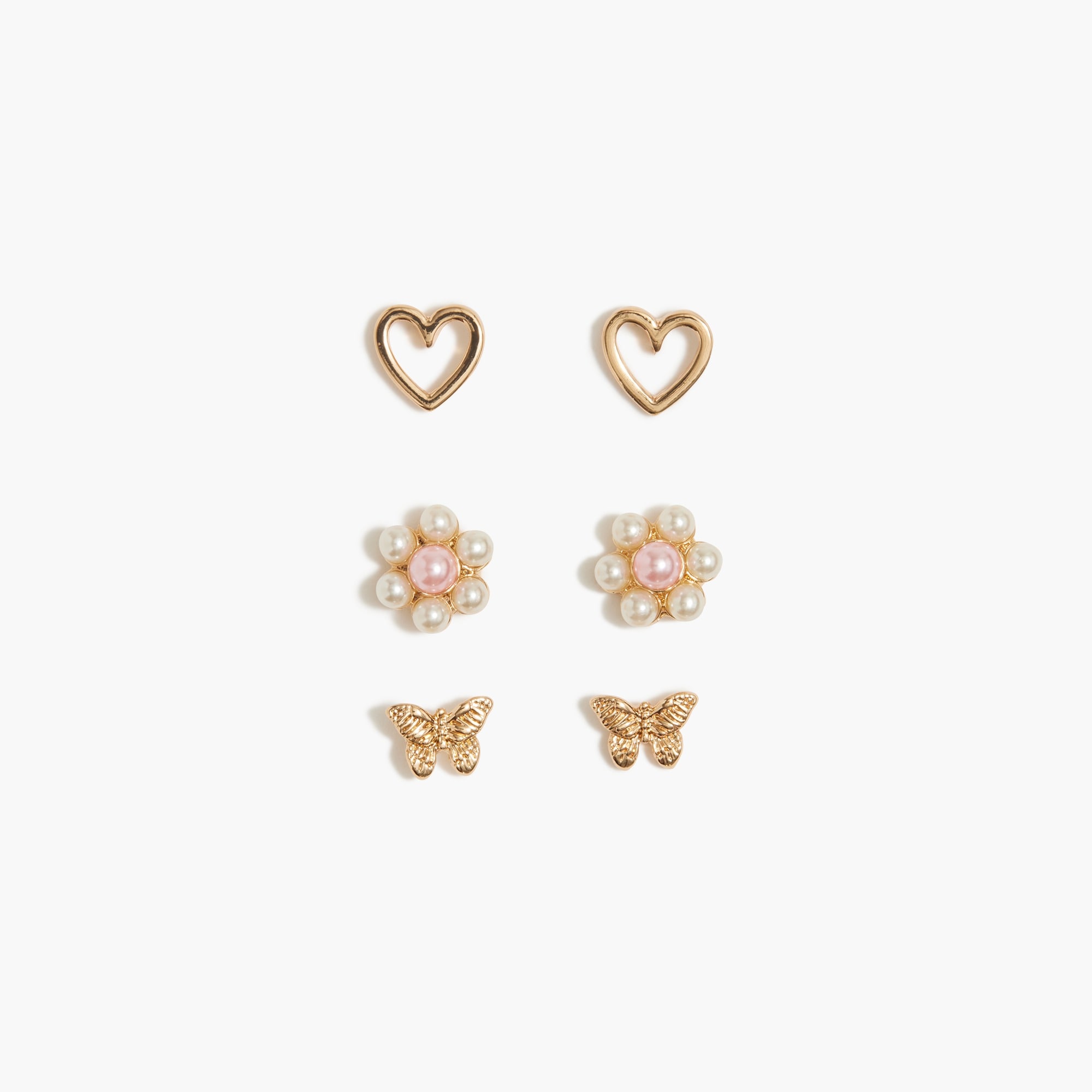  Girls&apos; heart earrings set