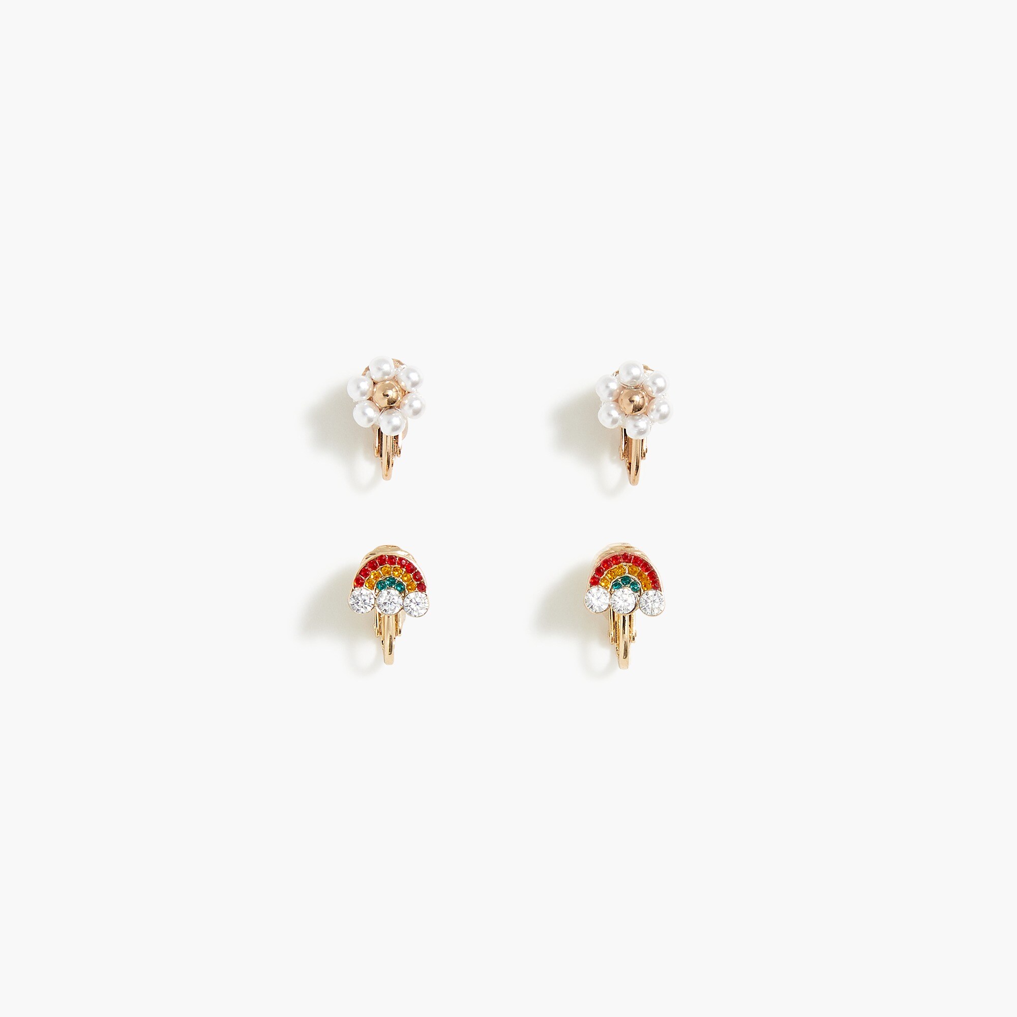 Girls' clip-on flower earrings