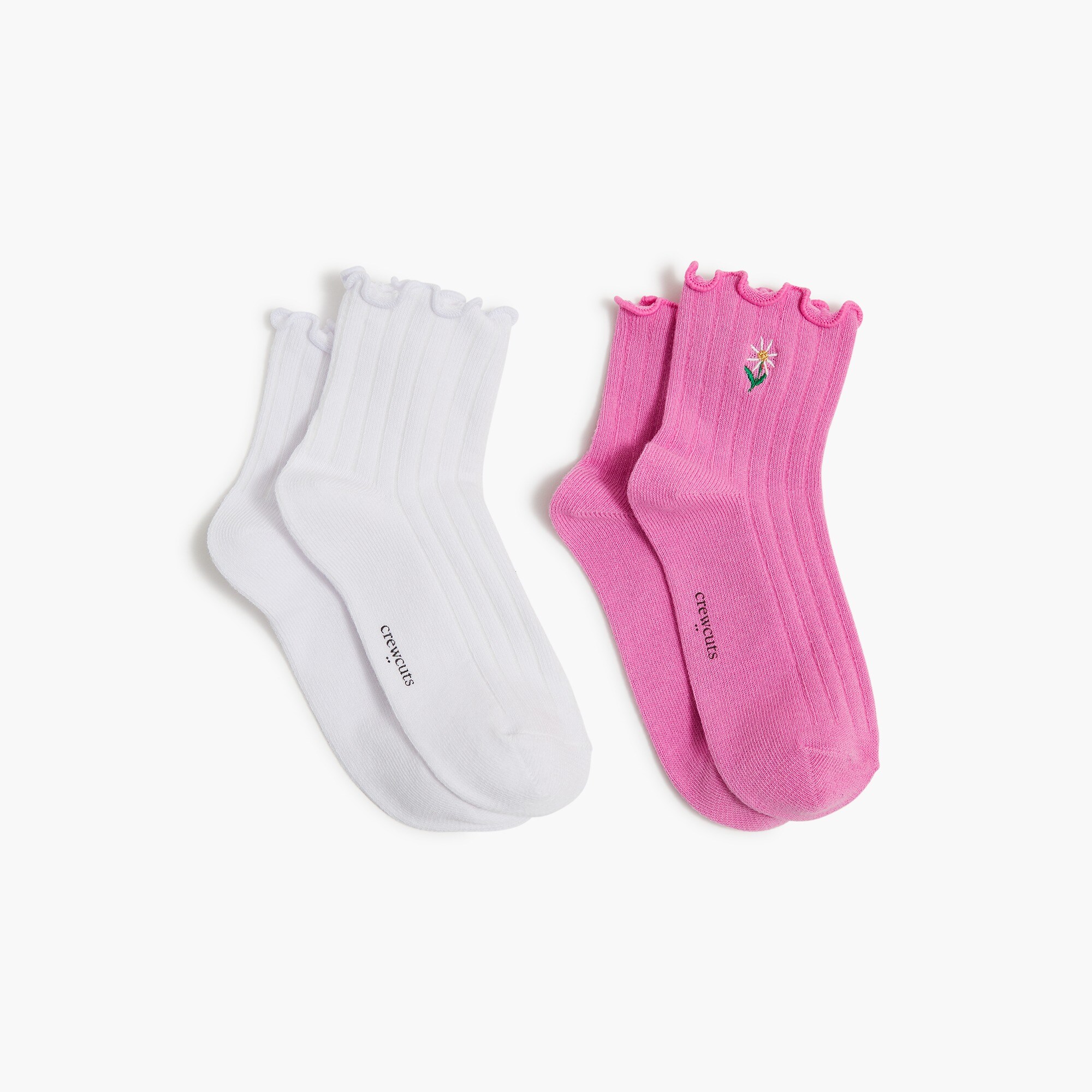 Girls' socks with lettuce trim