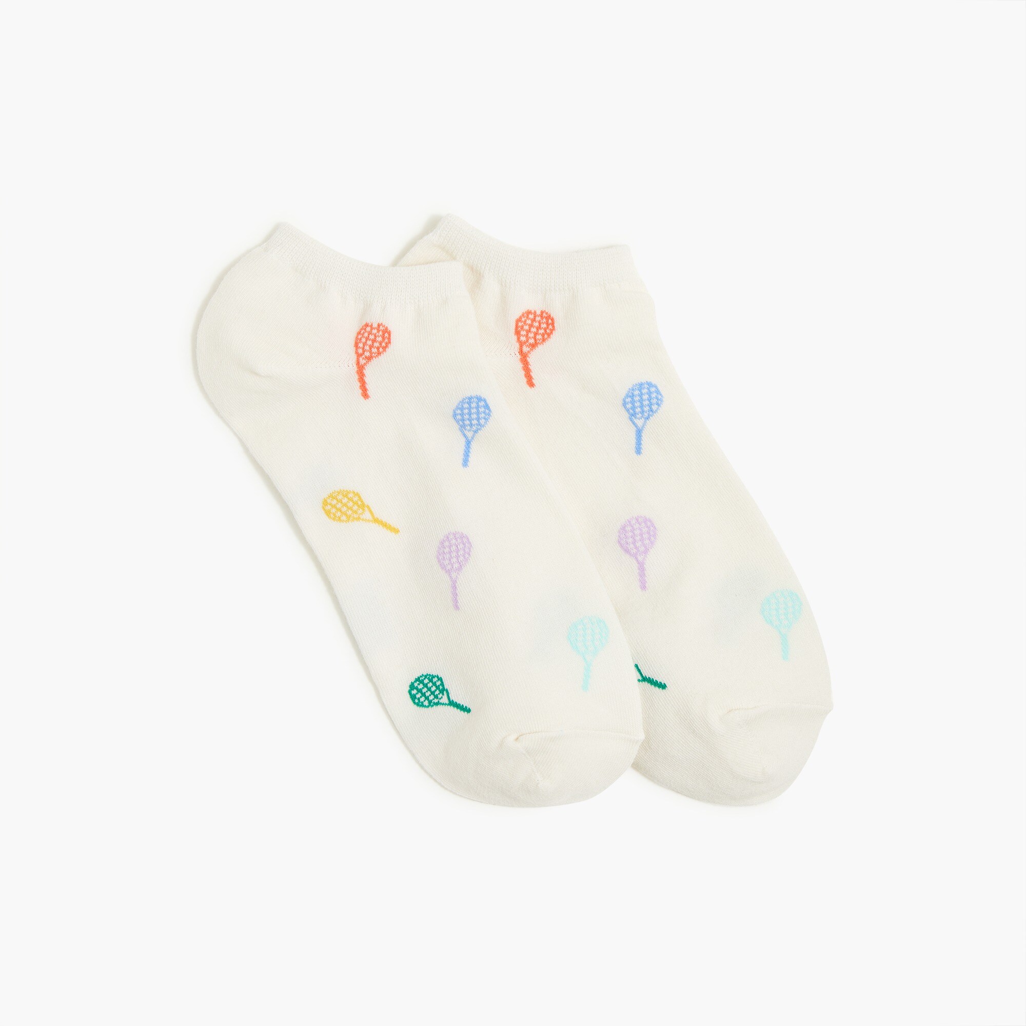 Multicolor racket ankle socks