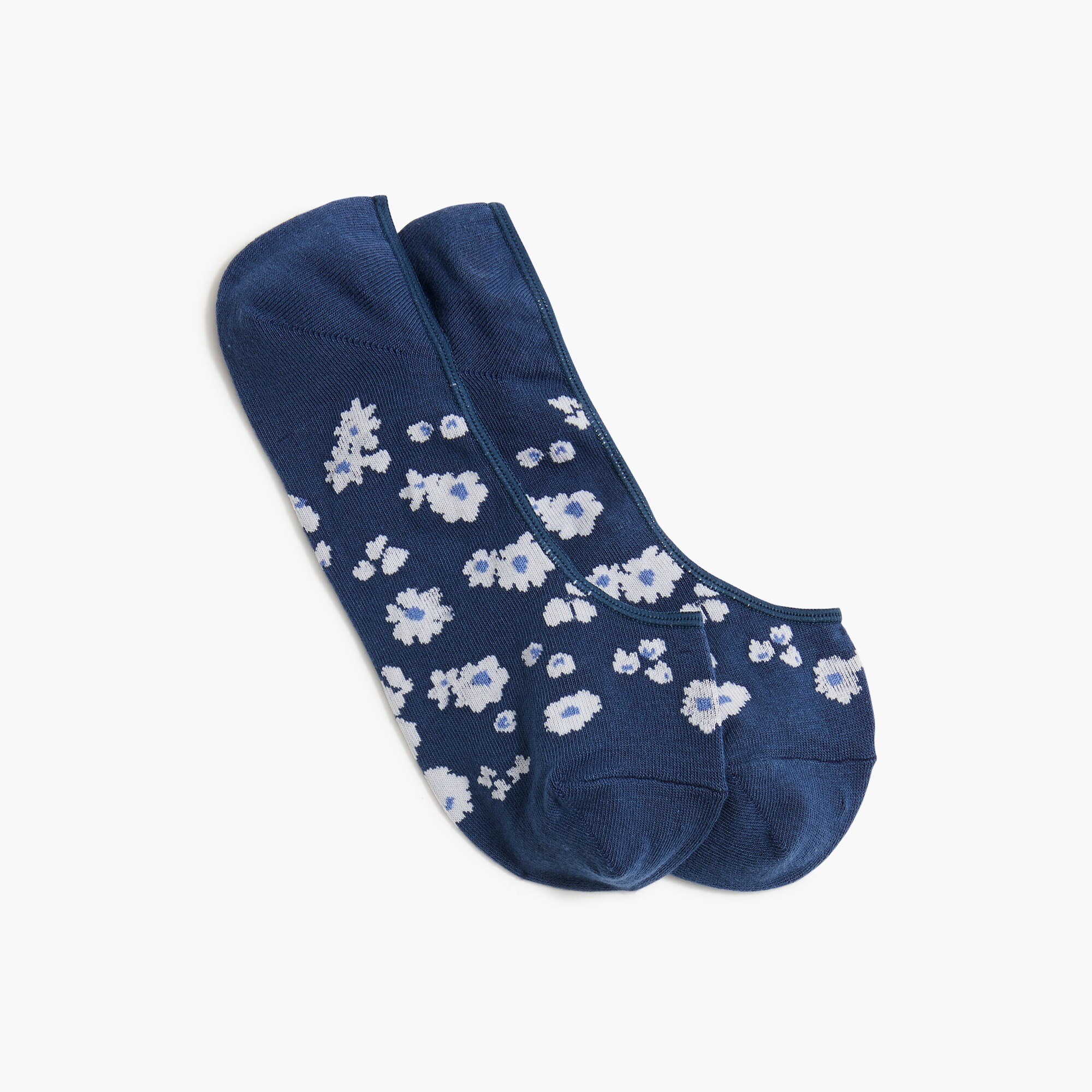 factory: floral no-show socks for women, right side, view zoomed