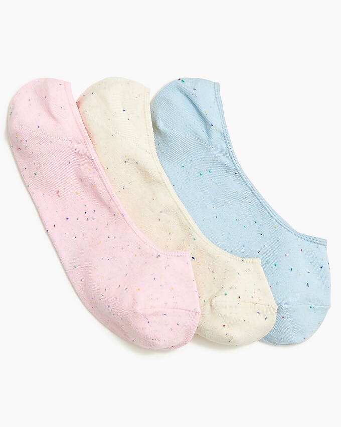 factory: flecked no-show socks three-pack for women, right side, view zoomed