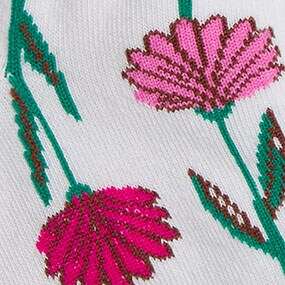 Block-print ankle socks WHITE factory: block-print ankle socks for women