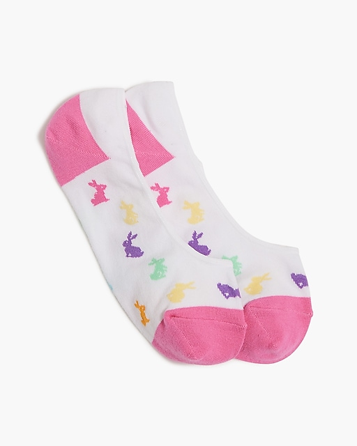  Rabbit with rainbow no-show socks