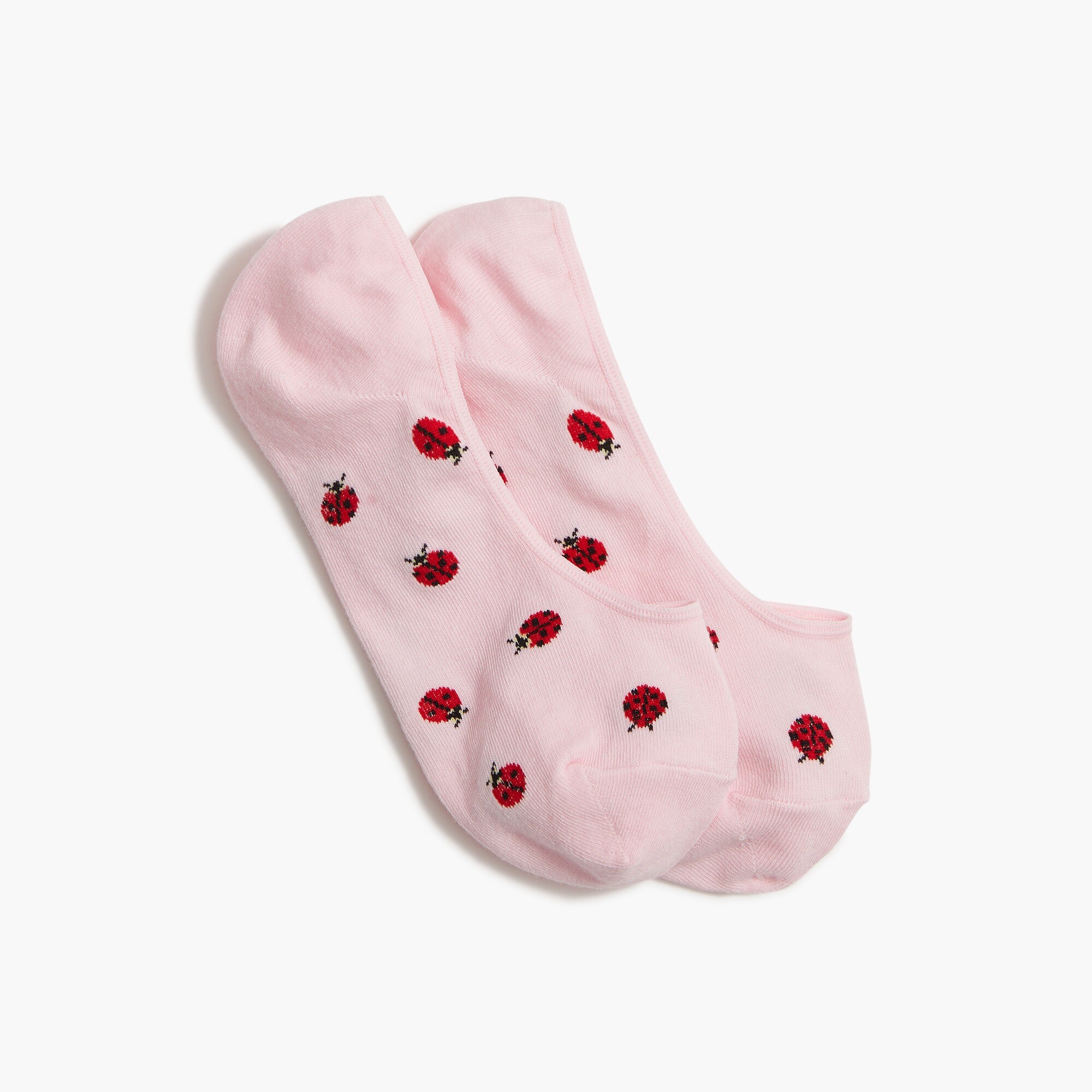 factory: ladybug no-show socks for women, right side, view zoomed