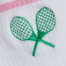 Embroidered tennis racket socks WHITE factory: embroidered tennis racket socks for women