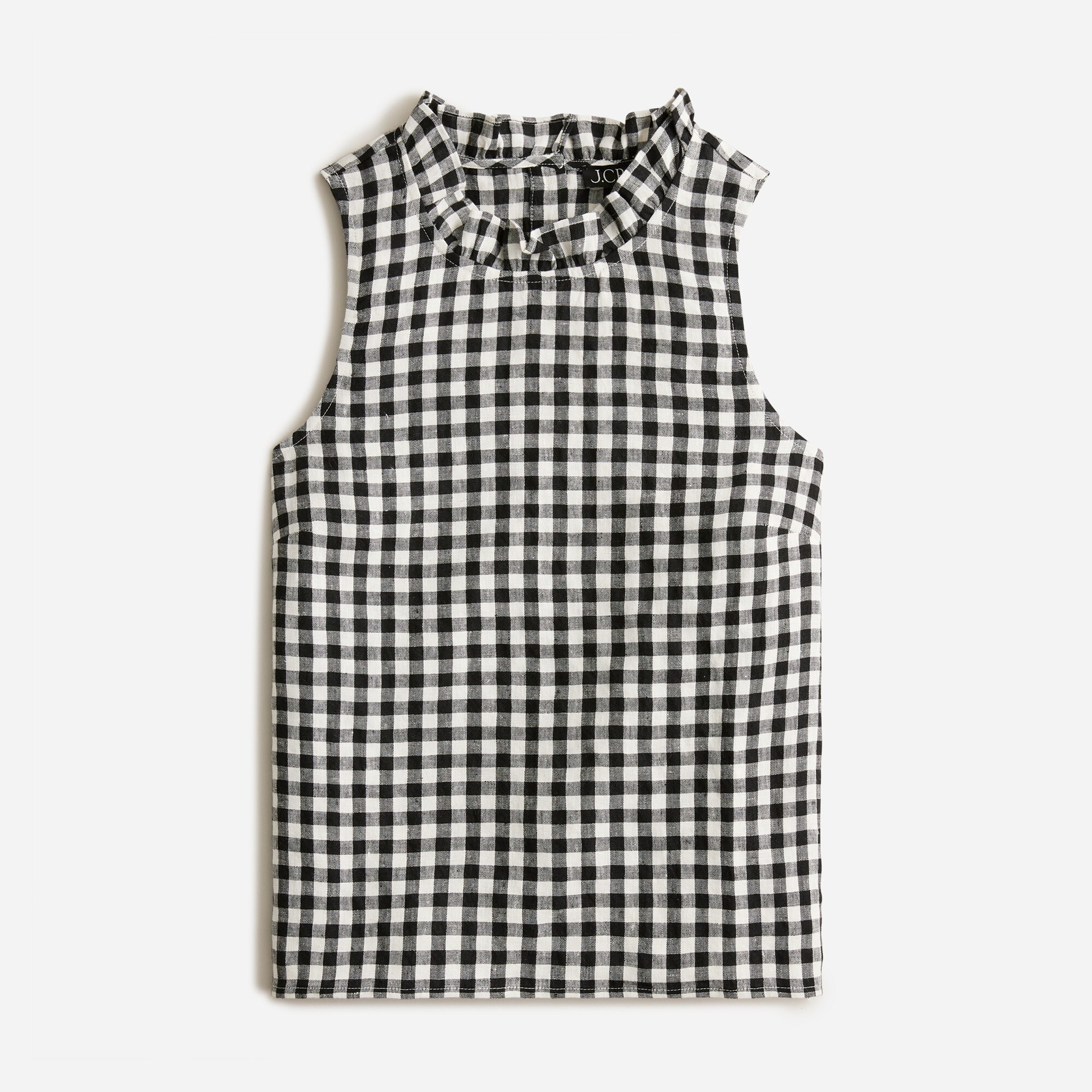 Fleur Top In Gingham Linen For Women | J.Crew