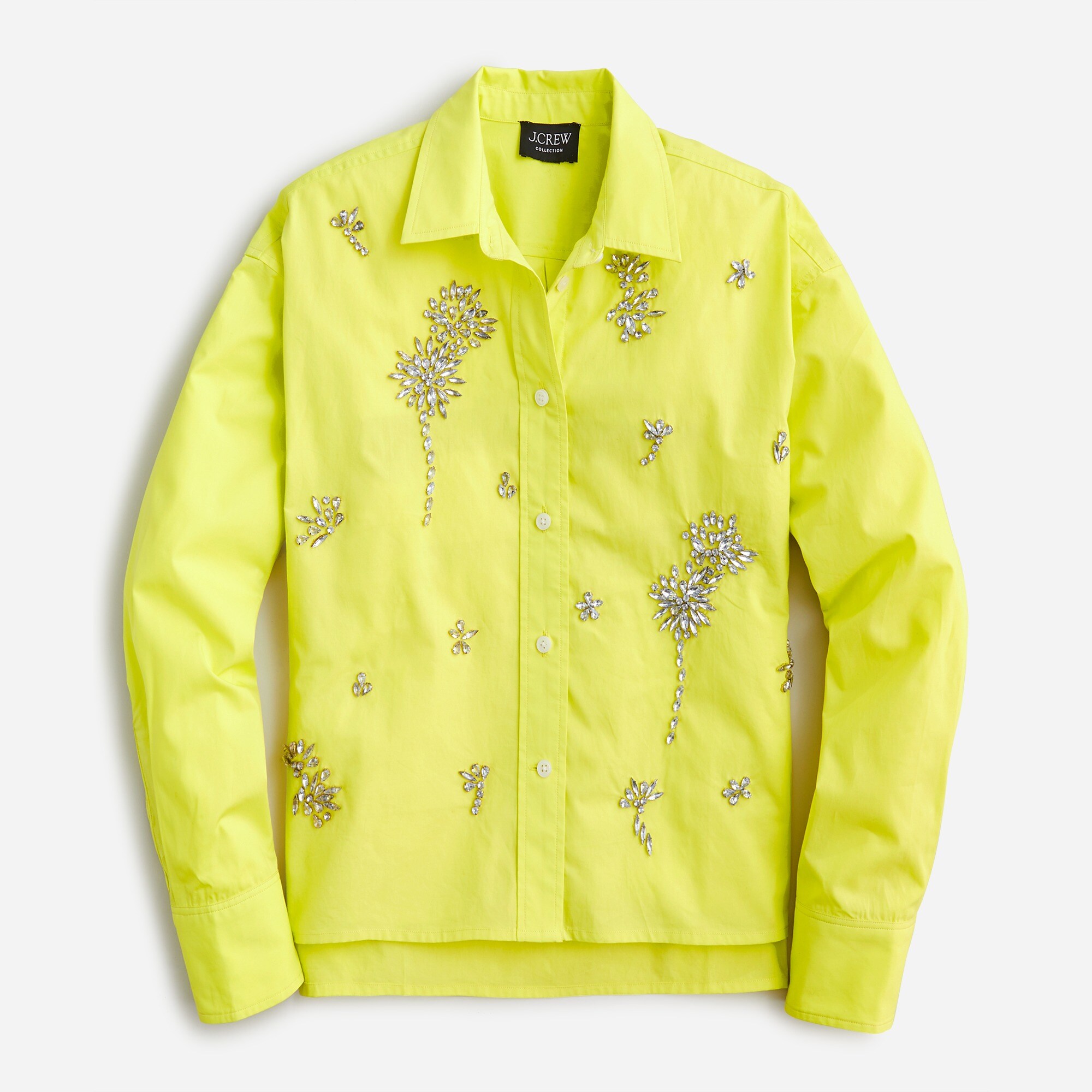 Collection relaxed-fit cropped shirt with crystals