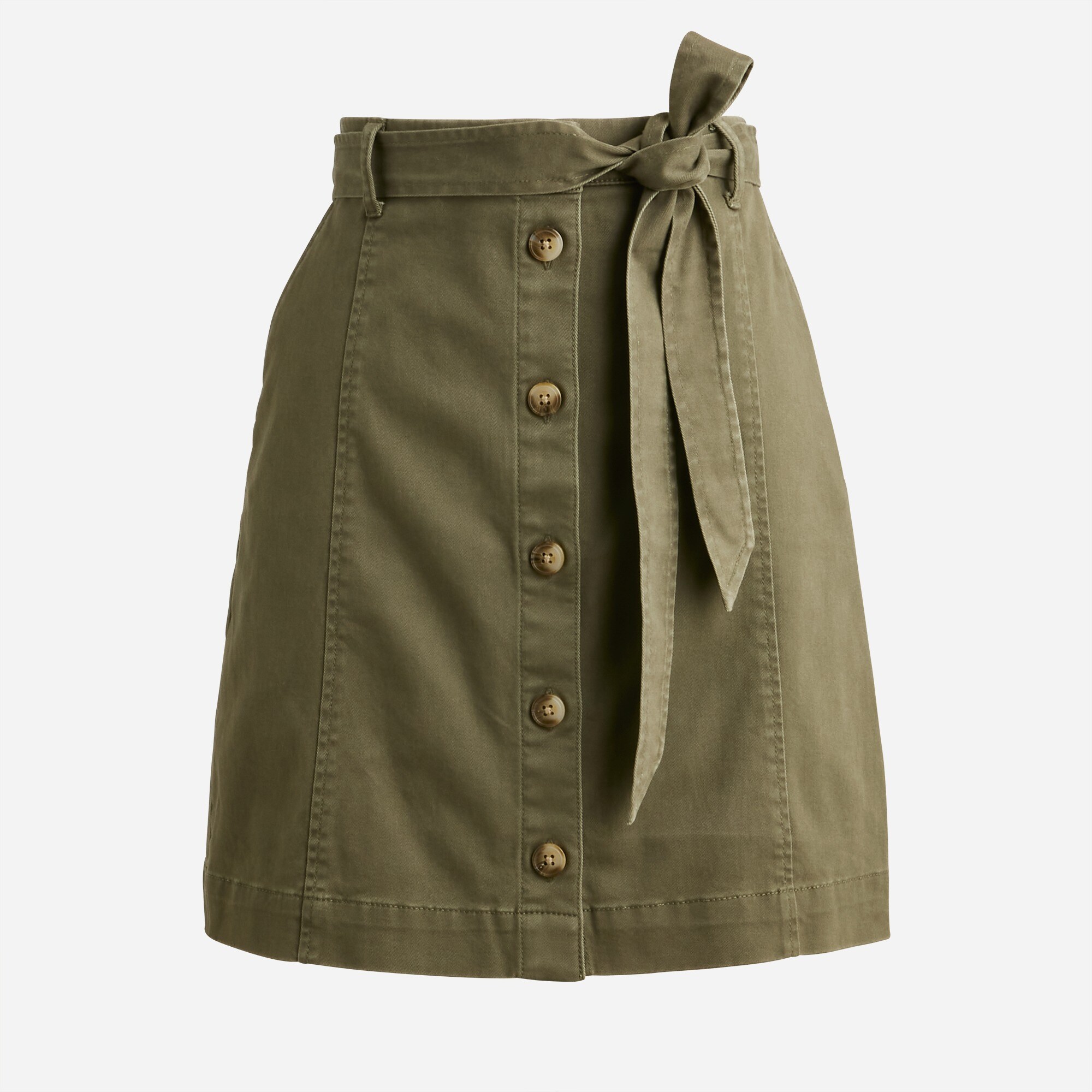 chino button-front mini skirt for women