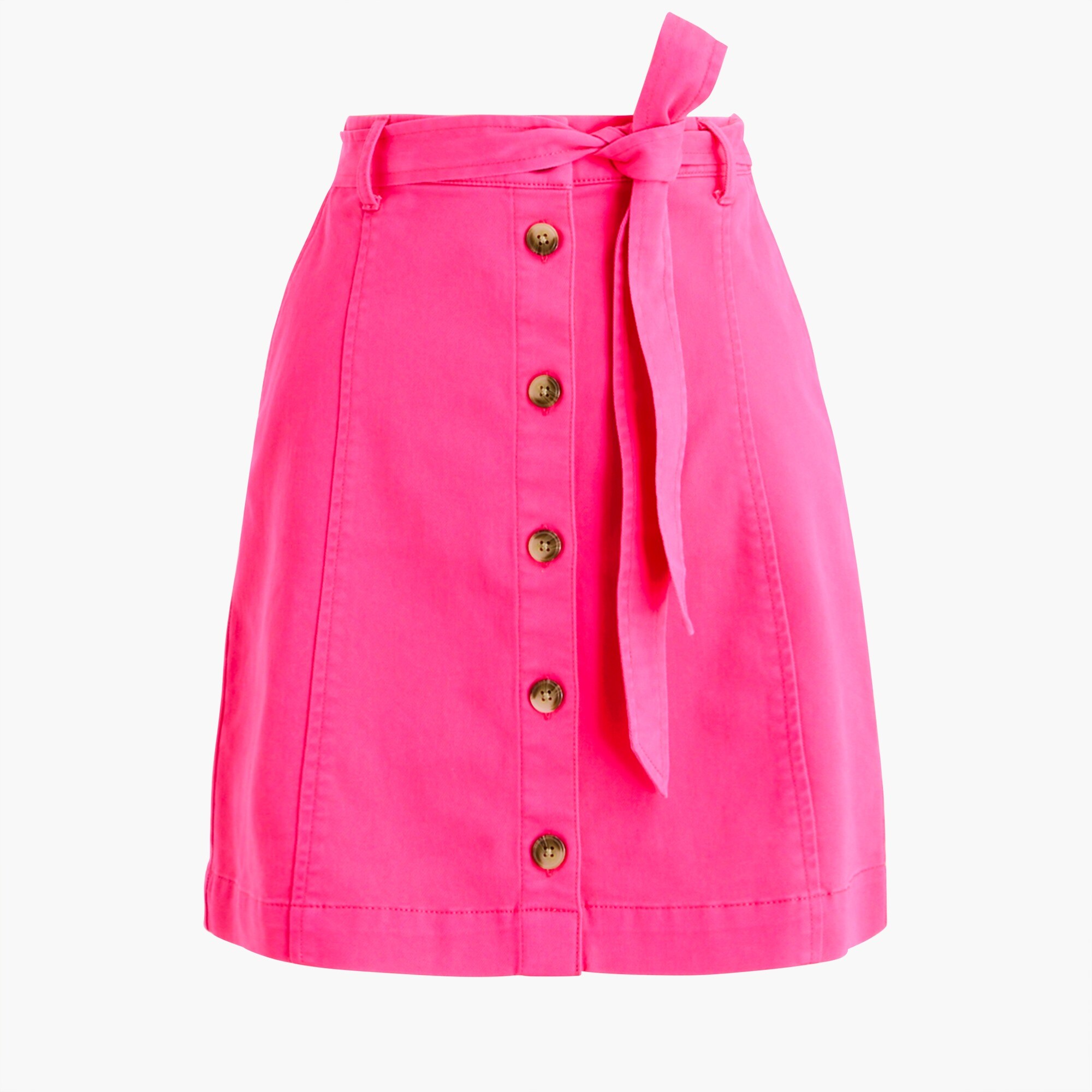 Chino button-front mini skirt