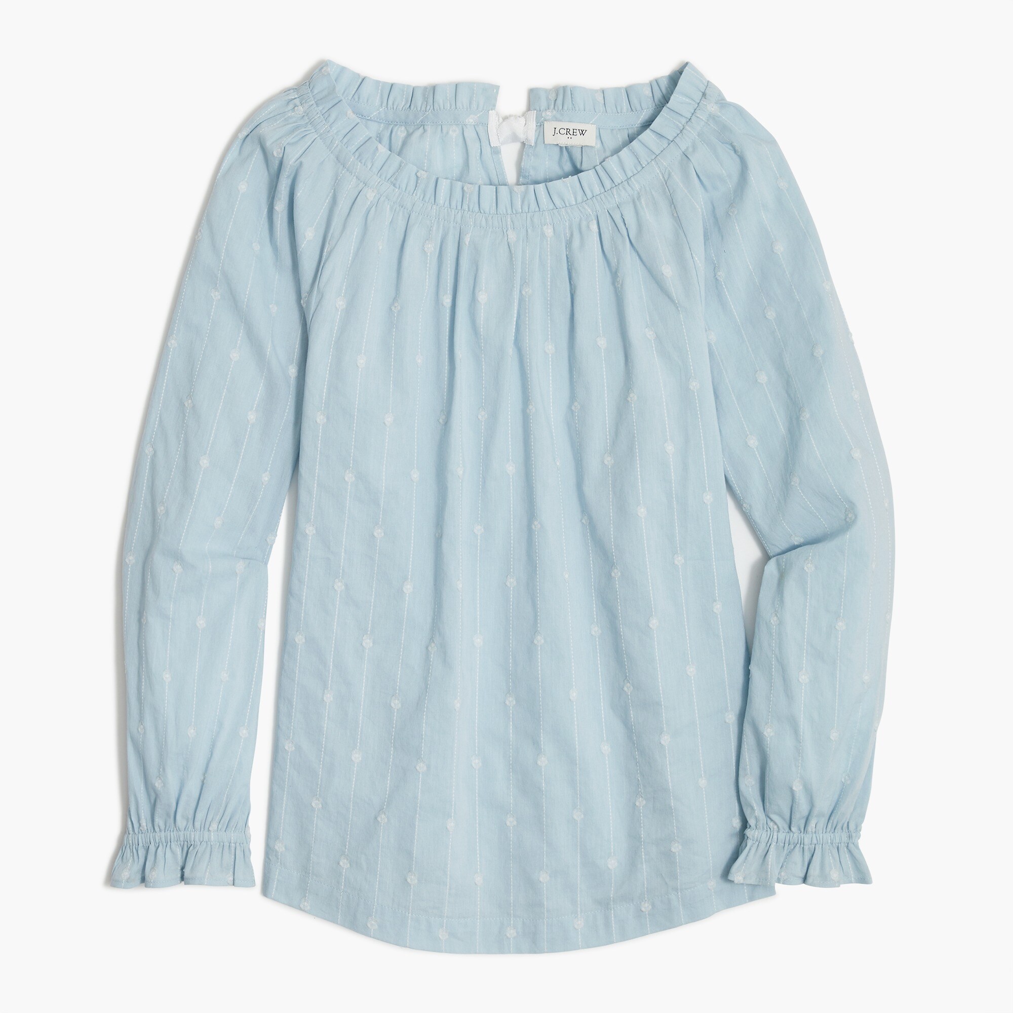 tie-back ruffleneck top for women