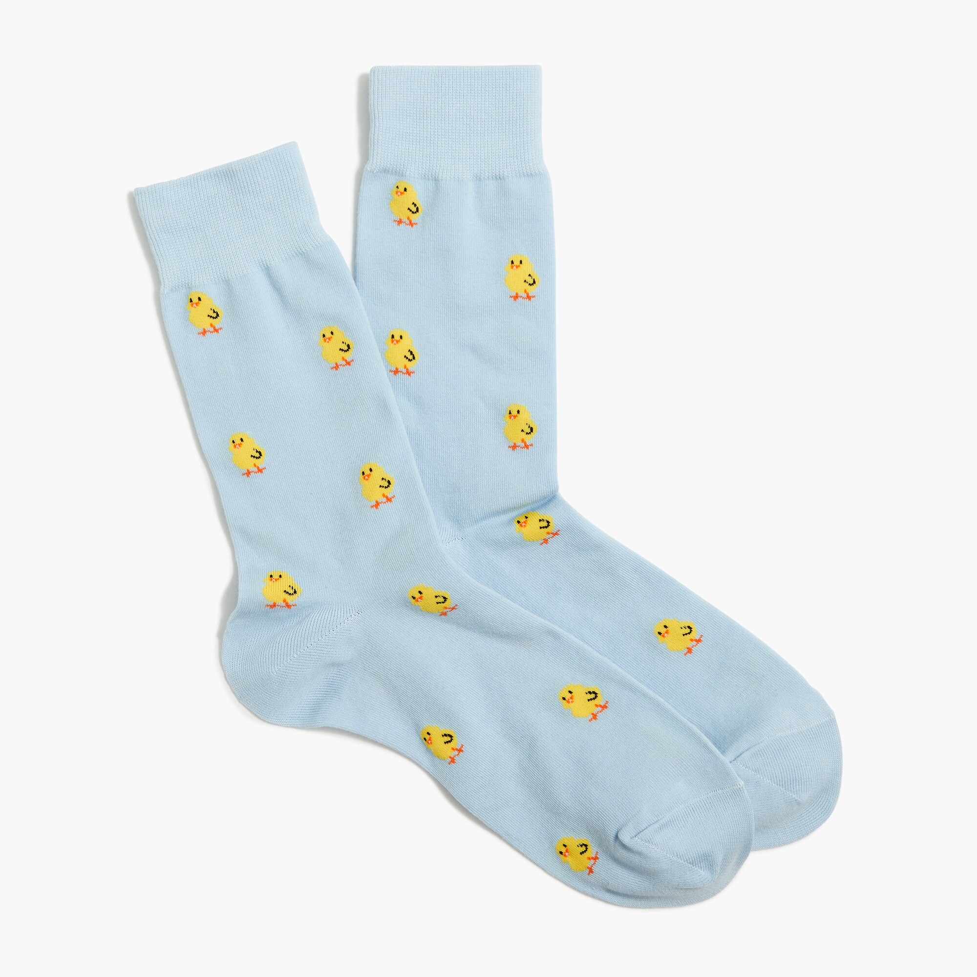 factory: baby chick socks for men, right side, view zoomed