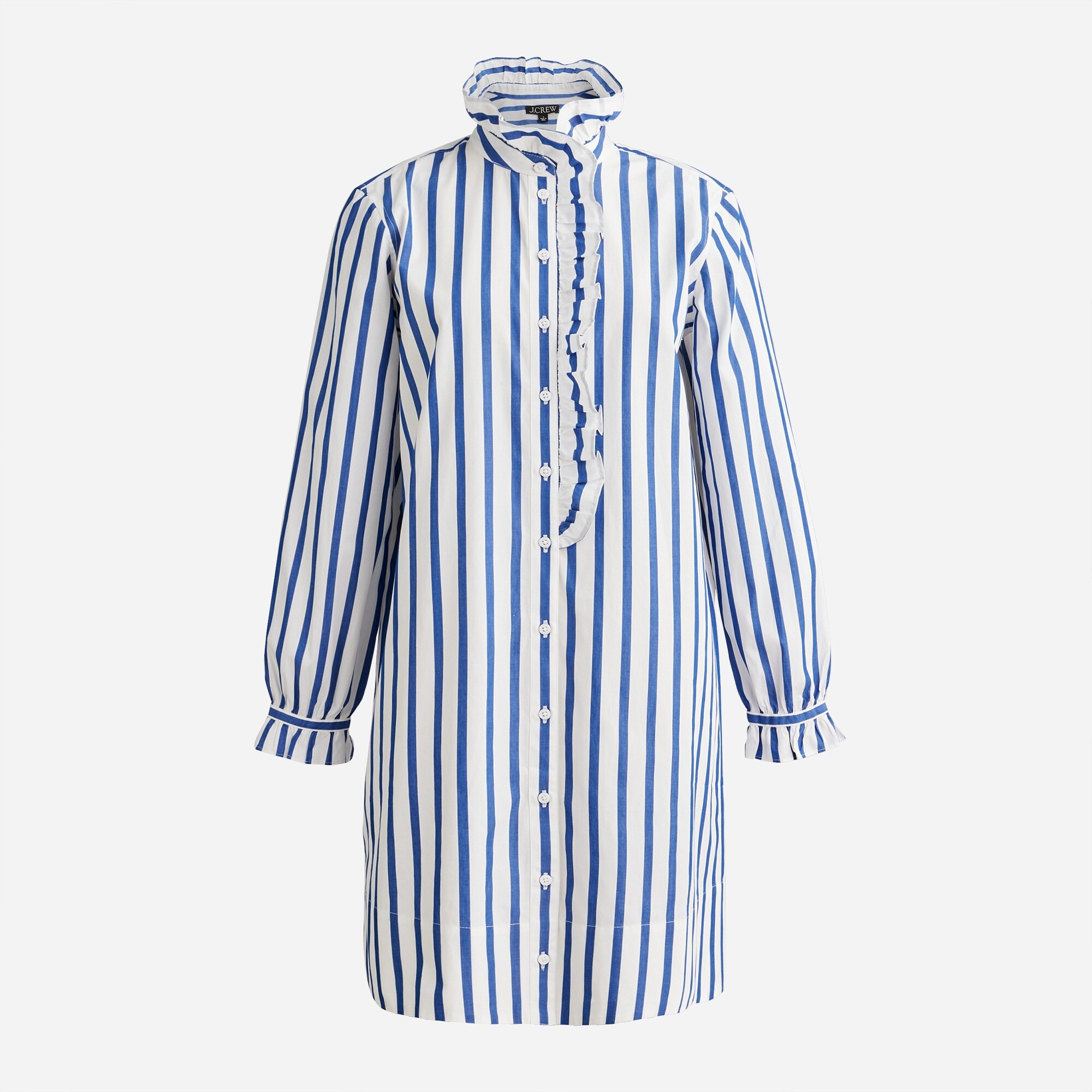 Cottage Shirt-dress In Striped Cotton Poplin For Women | J.Crew