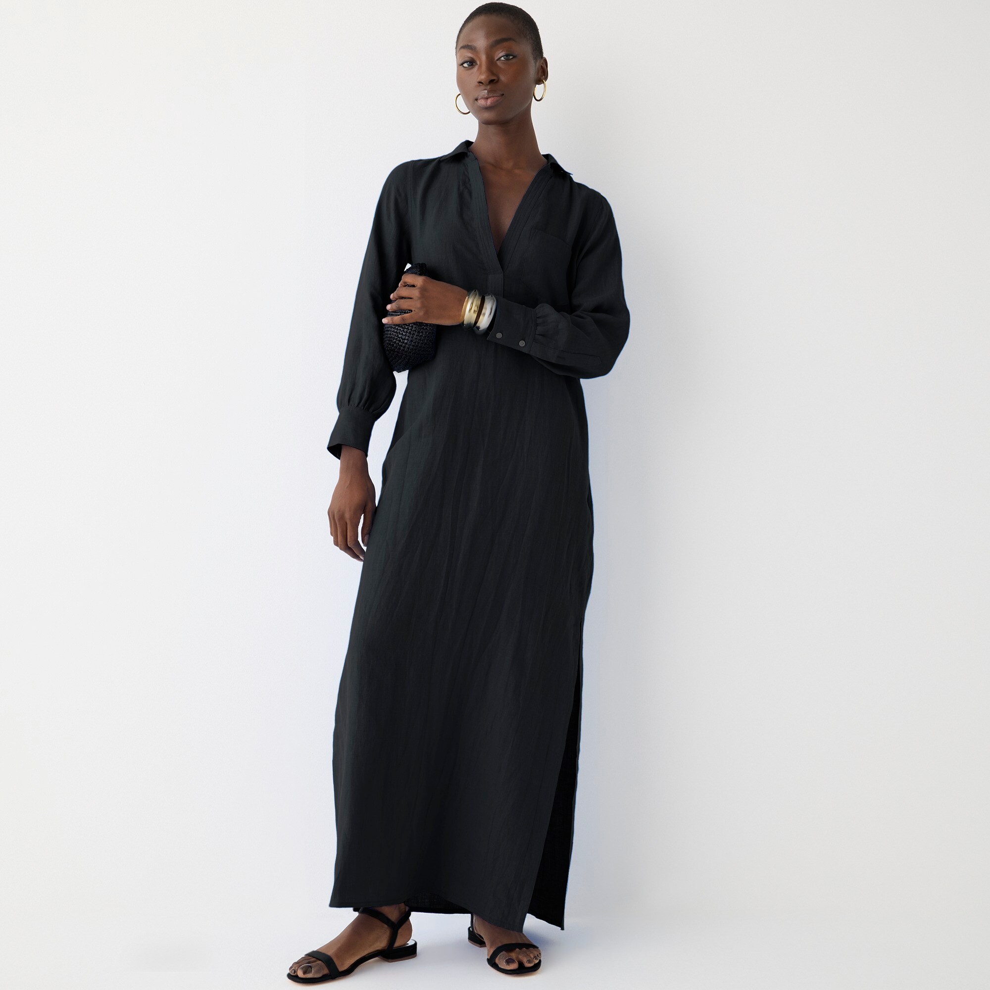 J.Crew Long Linen Shirtdress For Women
