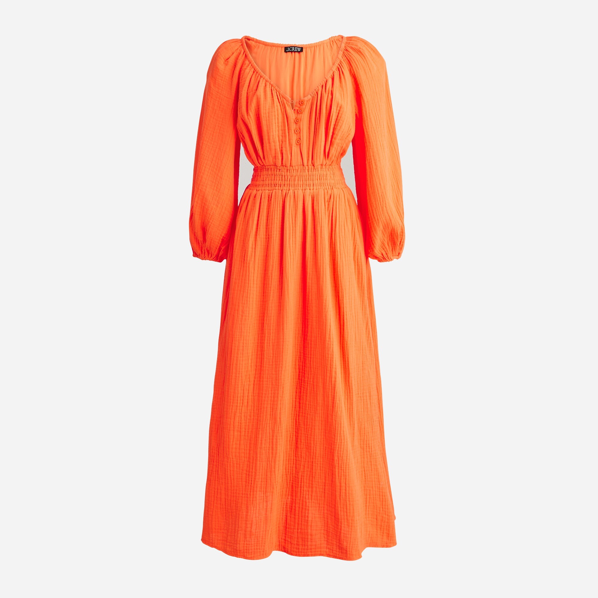 V-neck midi dress in soft gauze