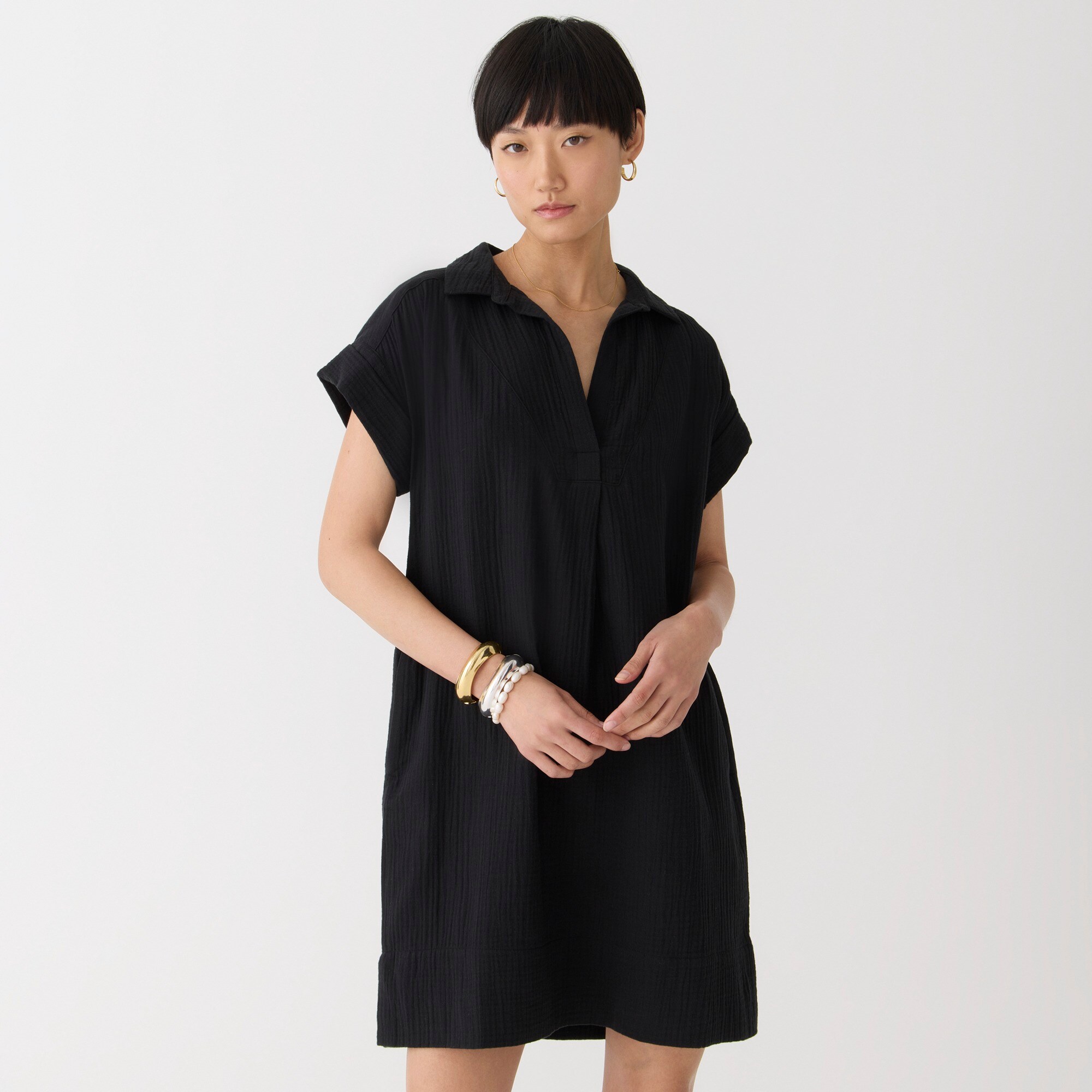 J.Crew Vneck Shirtdress In Soft Gauze For Women
