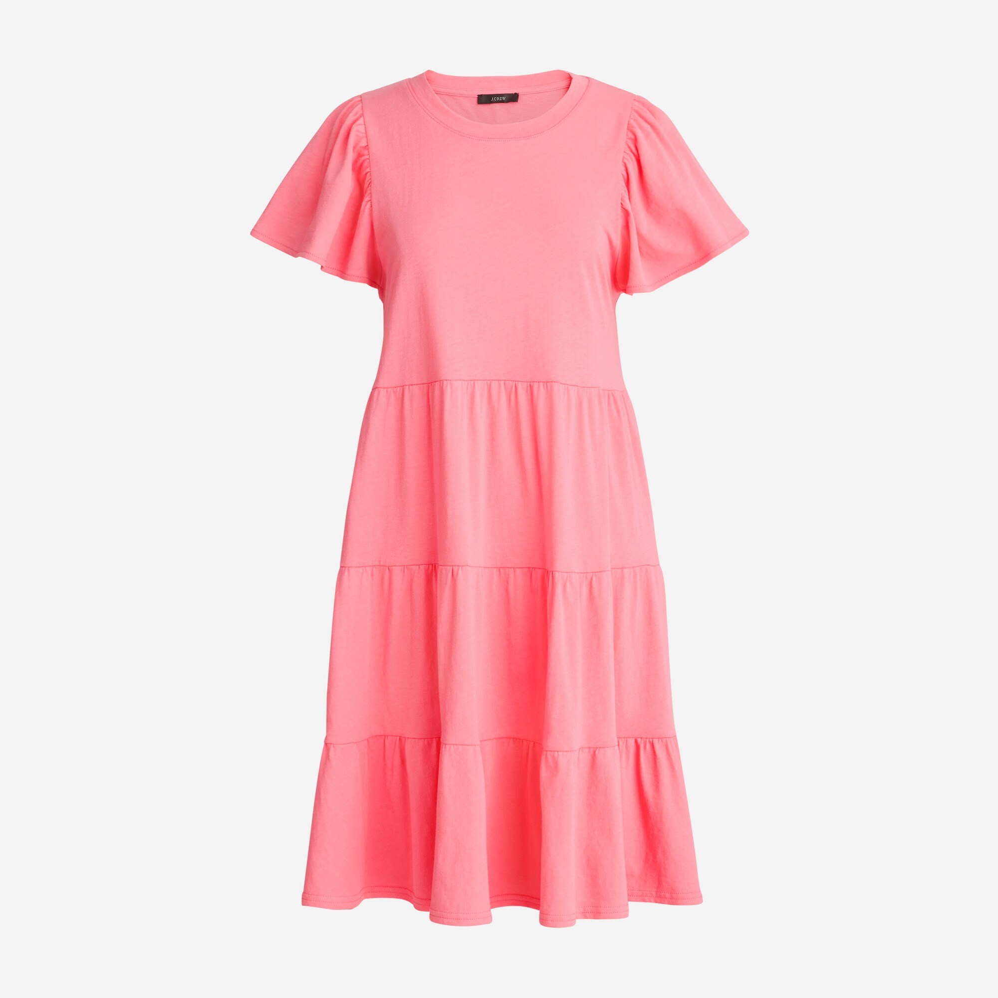 j crew tiered dress in broken in jersey J. Crew NWT Knit Broken-In Jersey Tiered Mini Dress - Tea Rose - Size 2X