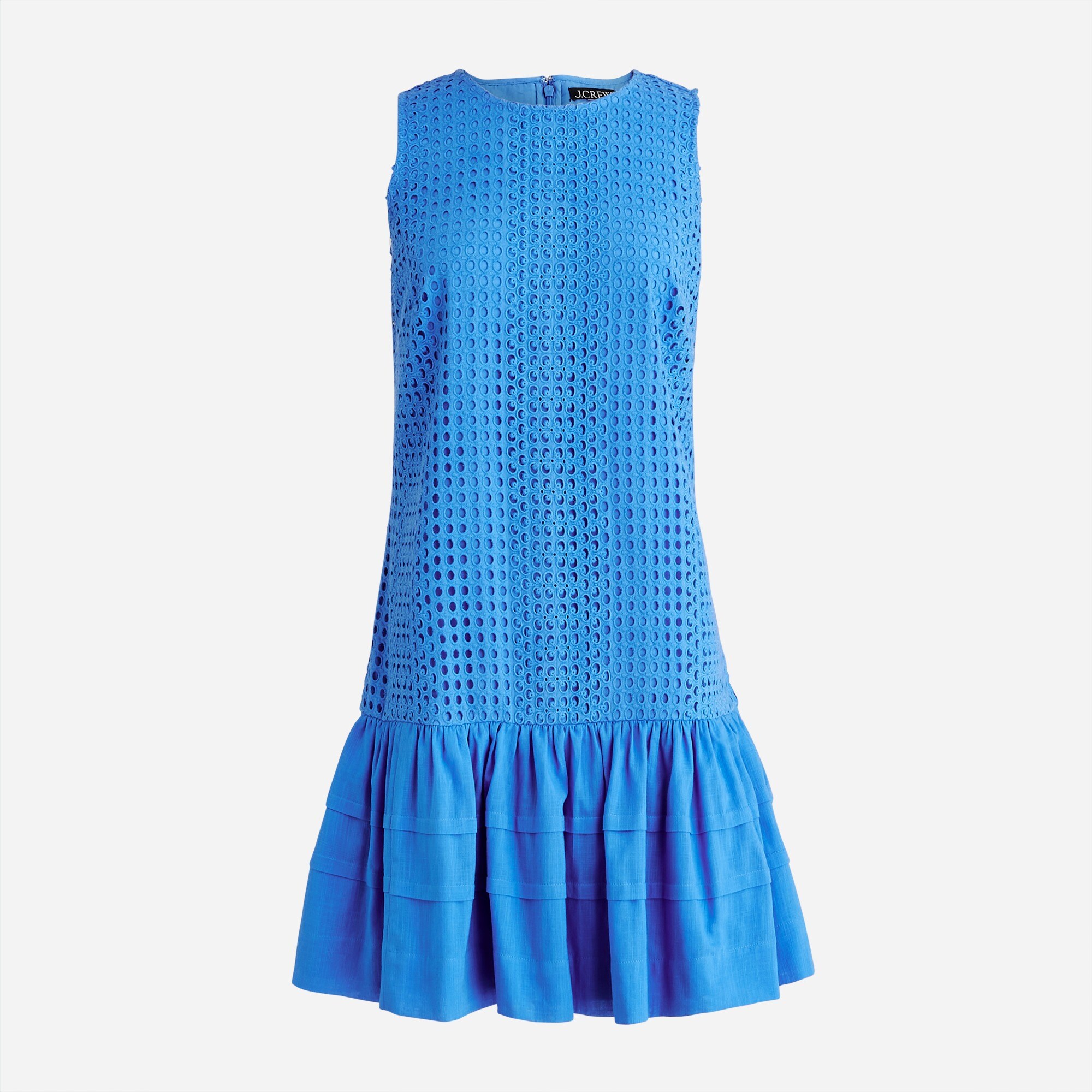 j crew blue eyelet dress Allover Eyelet Wrap Dress by J.Crew