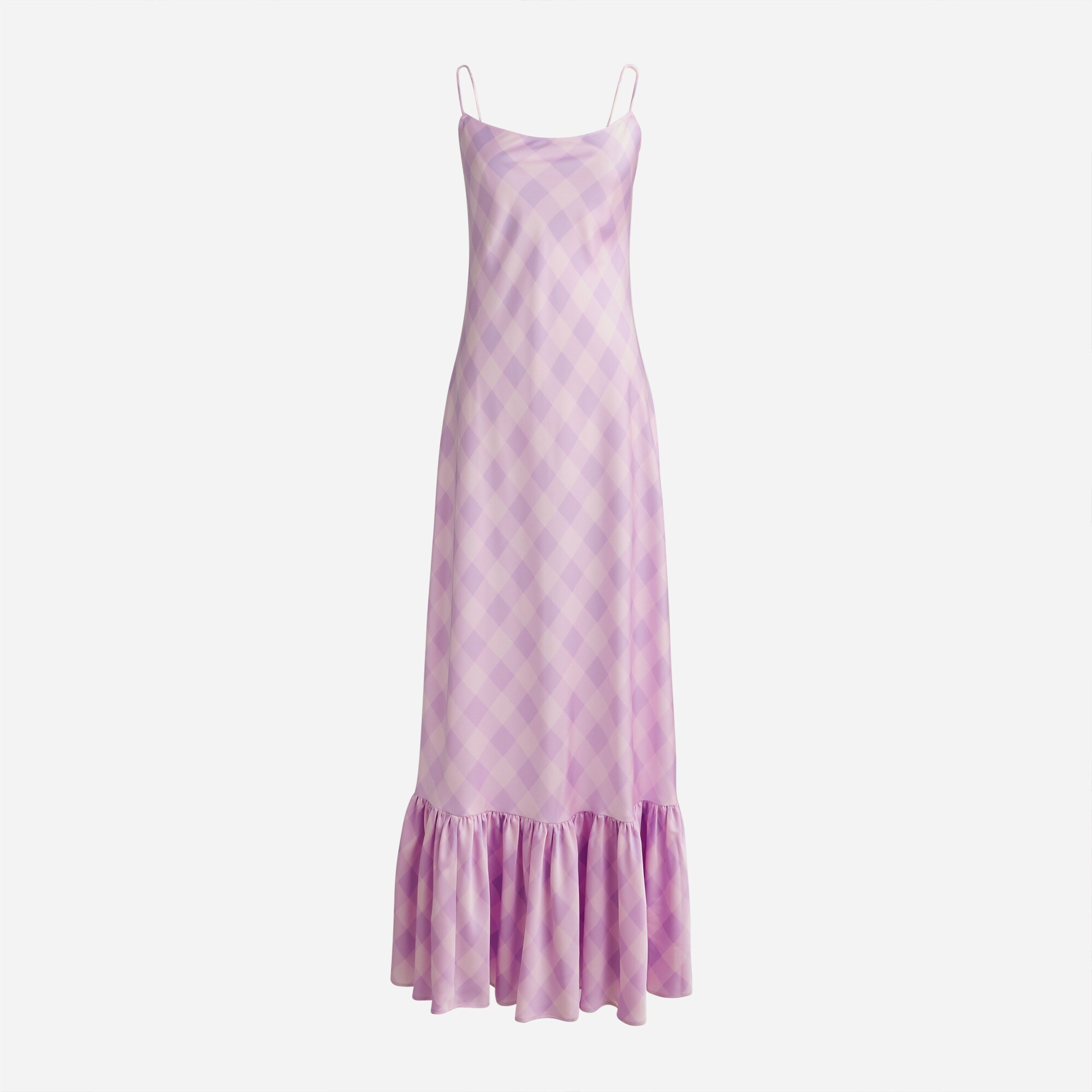 J.Crew Collection Rufflehem Slip Dress In Oversized Gingham For Women