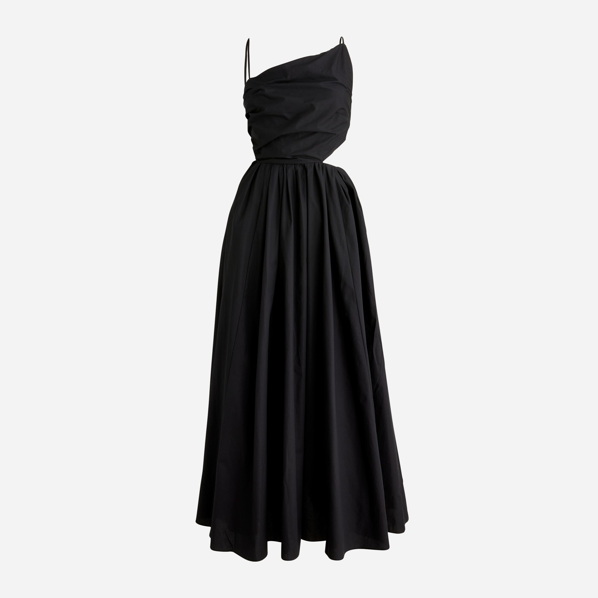 Collection side-cutout midi dress in cotton poplin
