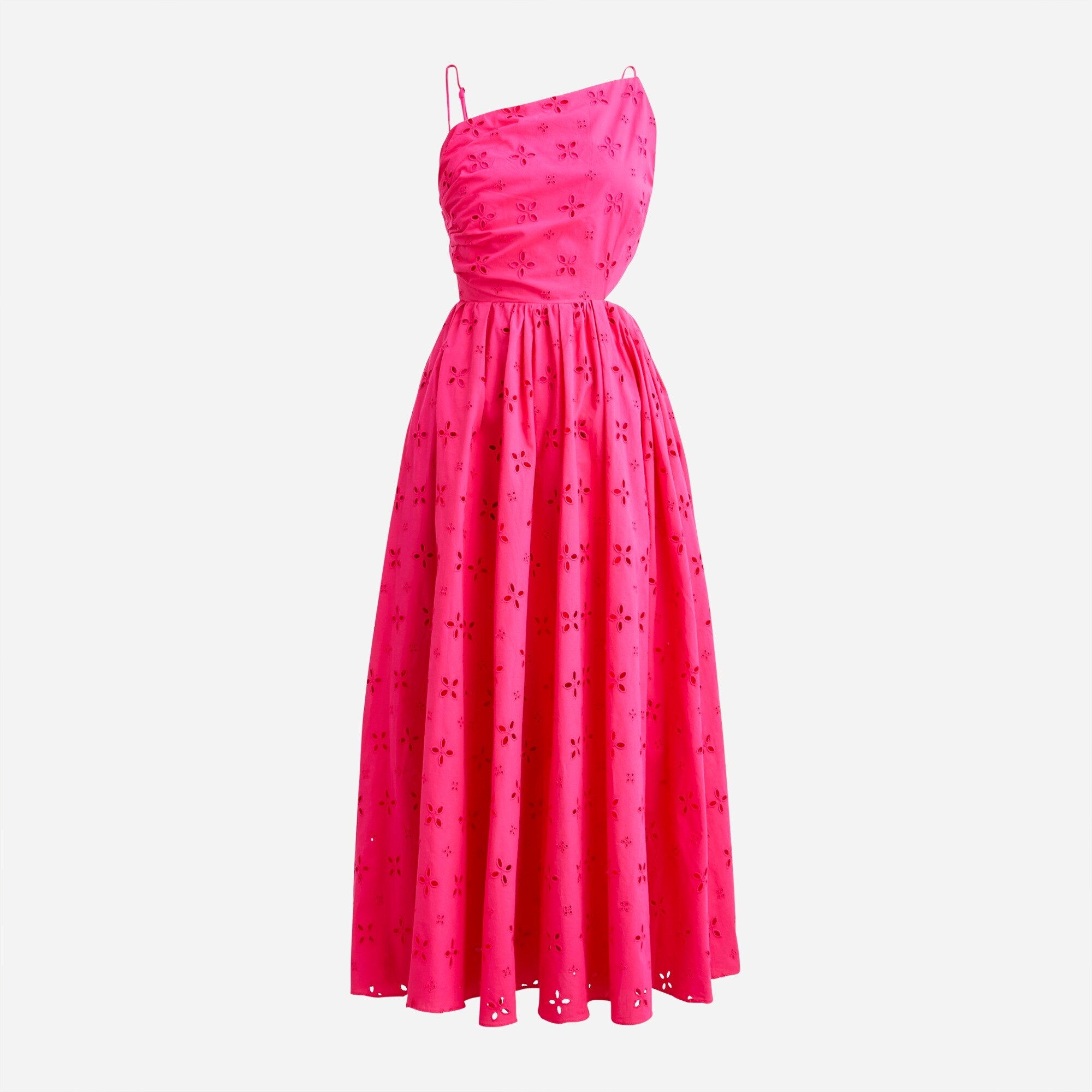 Collection side-cutout midi dress in eyelet