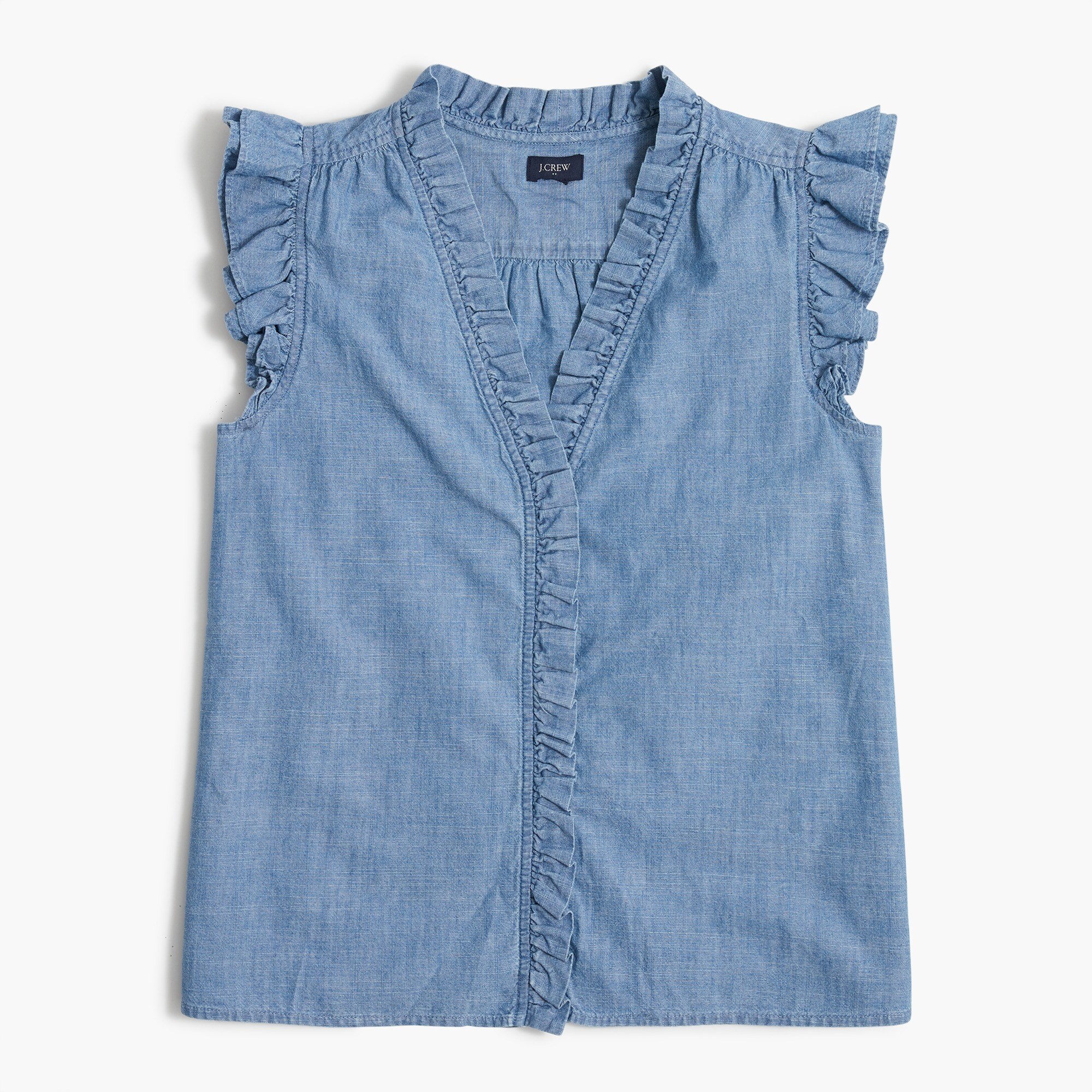sleeveless ruffle top for women