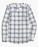 Ruffle button-up shirt in signature fit